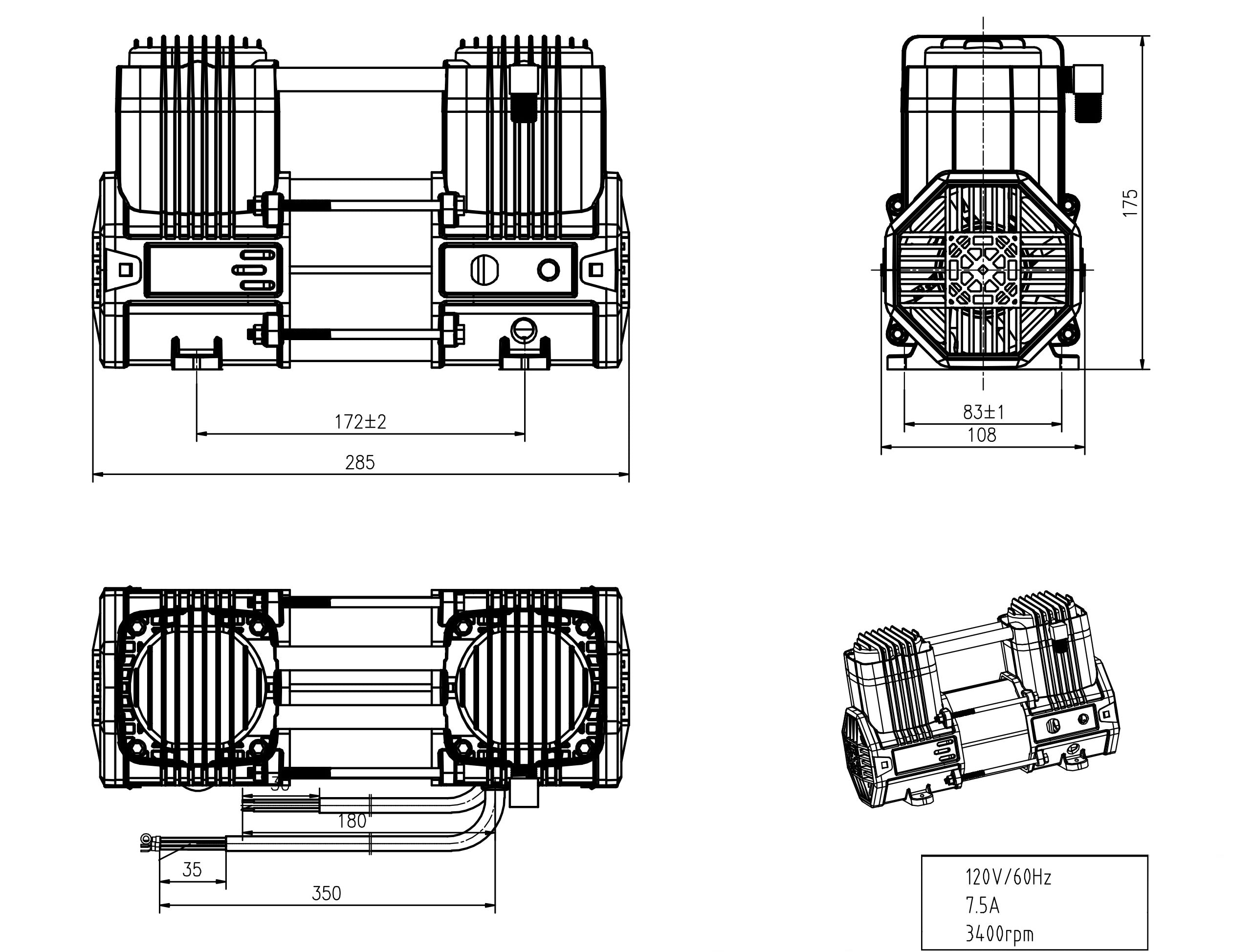 California Air Tools 4.7 Gal., 110 V 4710W Quiet Air Compressor | CAT-4710W