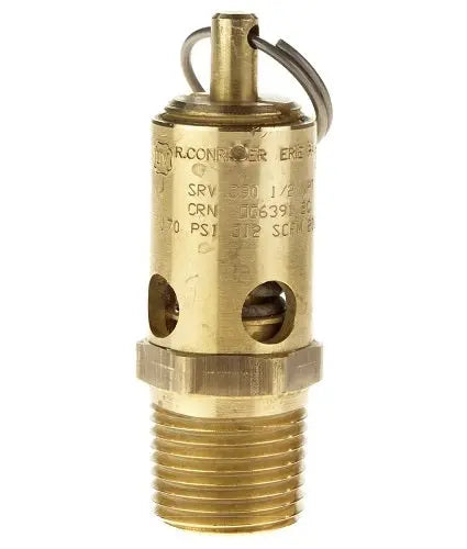 Conrader SRV390 stainless steel soft-seat safety relief valve, 1/2 inch NPT