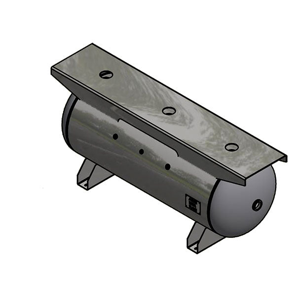120 Gallon 200PSI Horizontal Air Tank By Samuel with Saddle legs, 16"X74" extended top plate | A10139