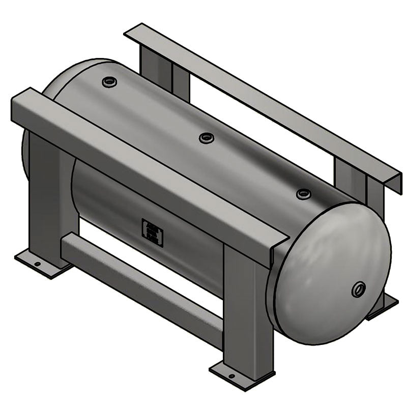240 Gallon 200PSI Horizontal Air Tank By Samuel with Grasshopper / Pedestal | A10128
