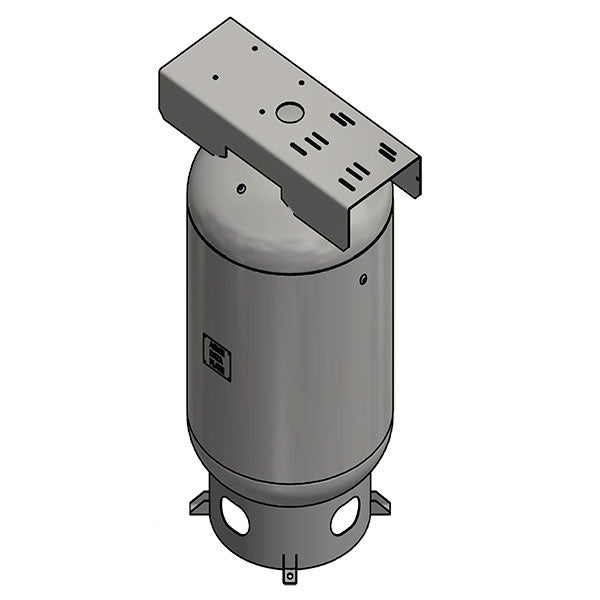 120 Gallon 200PSI Vertical Air Tank By Samuel with 6" base ring, 15" X 39" top plate | A10047