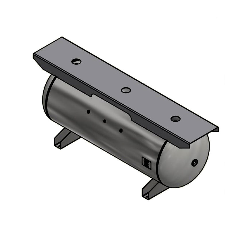 240 Gallon 200PSI Horizontal Air Tank By Samuel with Saddle legs, 18"X96" extended top plate | A10141