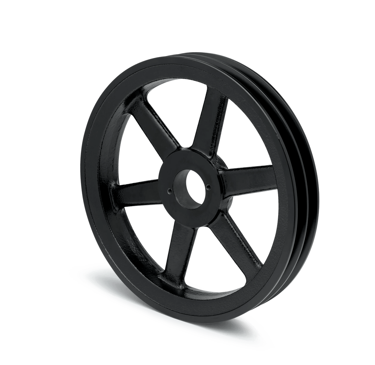 Dodge 2MBL two-groove cast iron V-belt sheave, six arm body, split-taper bushed bore