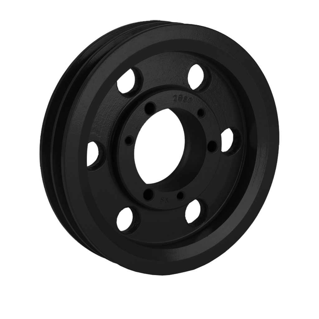 2-groove B-section cast iron V-belt sheave, SDS bushing type