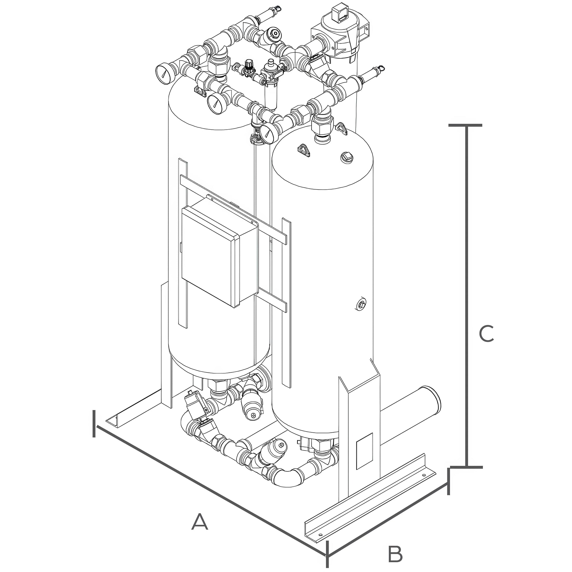 Trident Twin Tower Heatless Desiccant Air Dryers Trident
