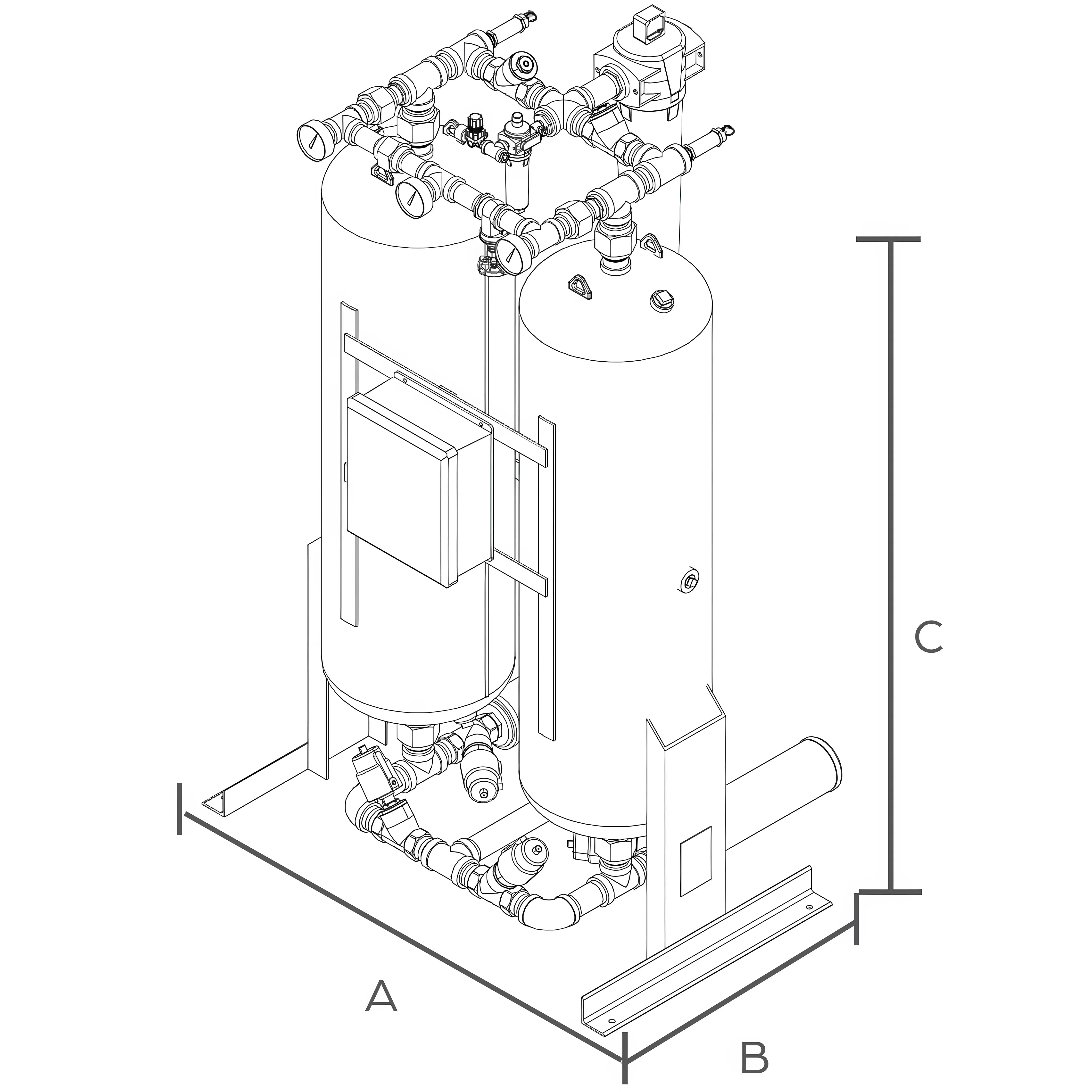 Trident Twin Tower Heatless Desiccant Air Dryers Trident