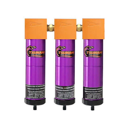 Tsunami 3 Stage Water Separator, Oil Coalescing Filter, & Activated Carbon Filter