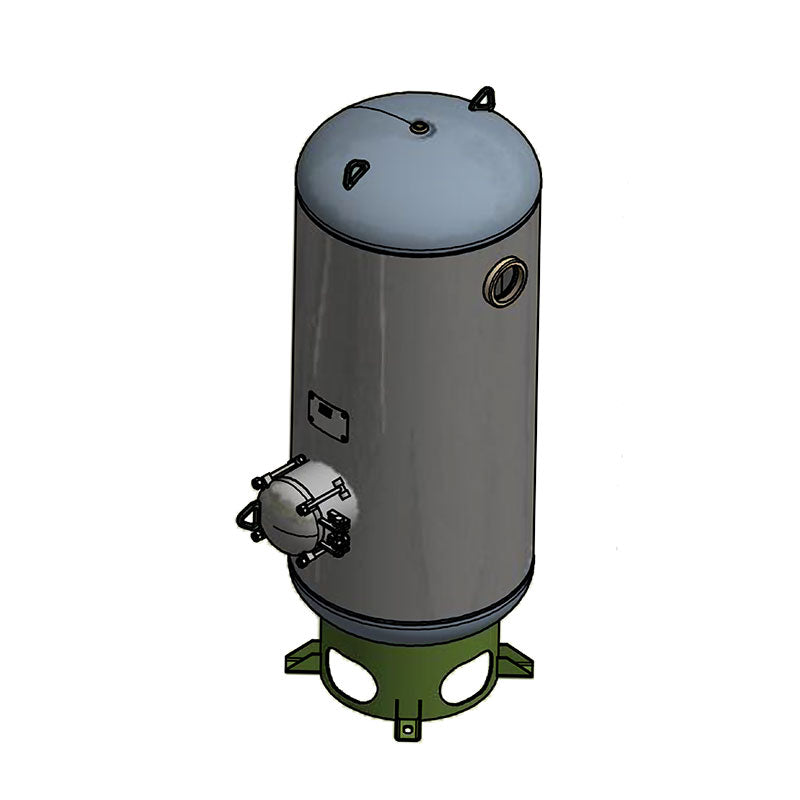 660 Gallon 150PSI Vertical Air Tank By Samuel with 8" basering / 18" hinged closure | V10100