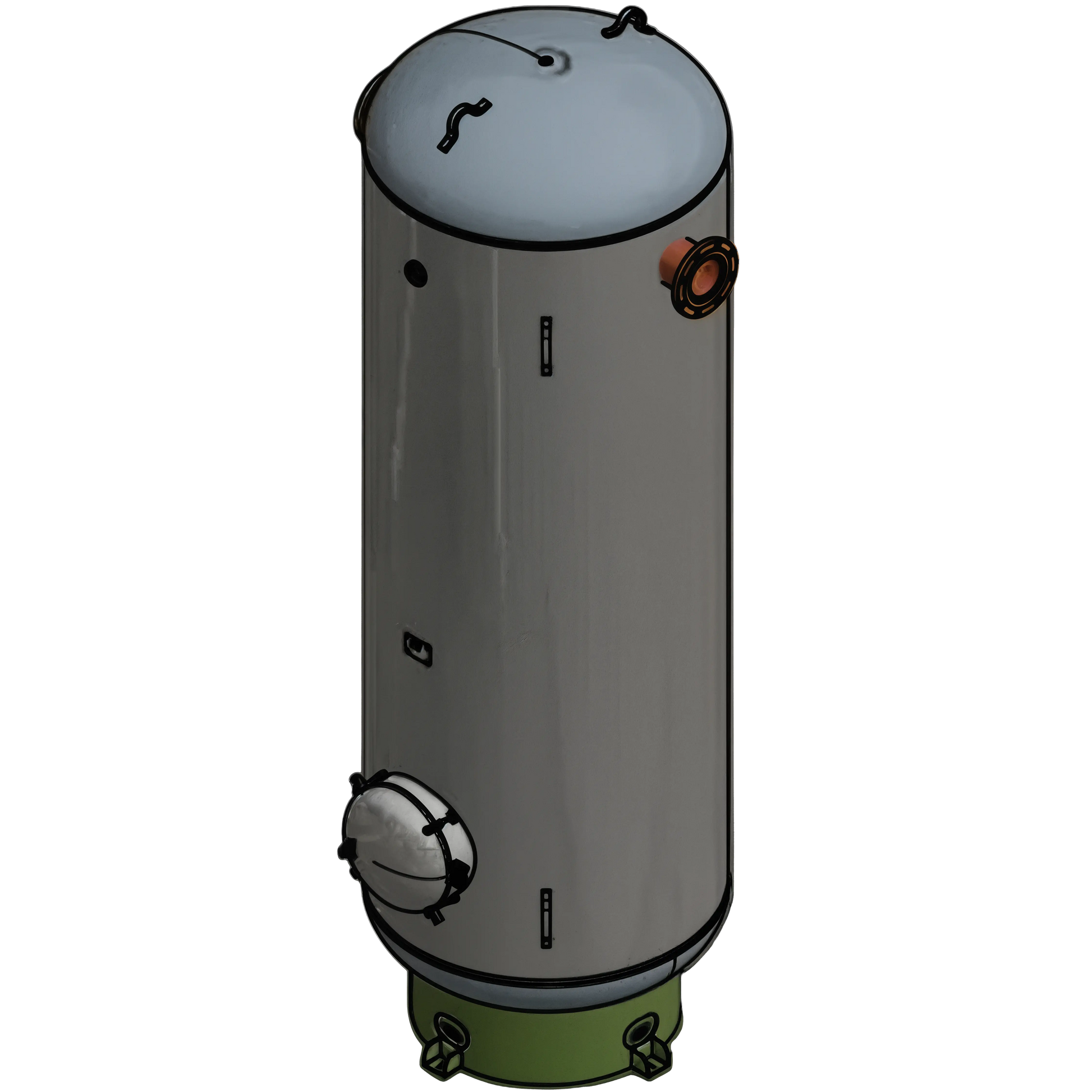 1060 Gallon 150PSI Vertical Air Tank By Samuel with 8" basering / 18" hinged closure - Vacuum Rated | V10101 Samuel