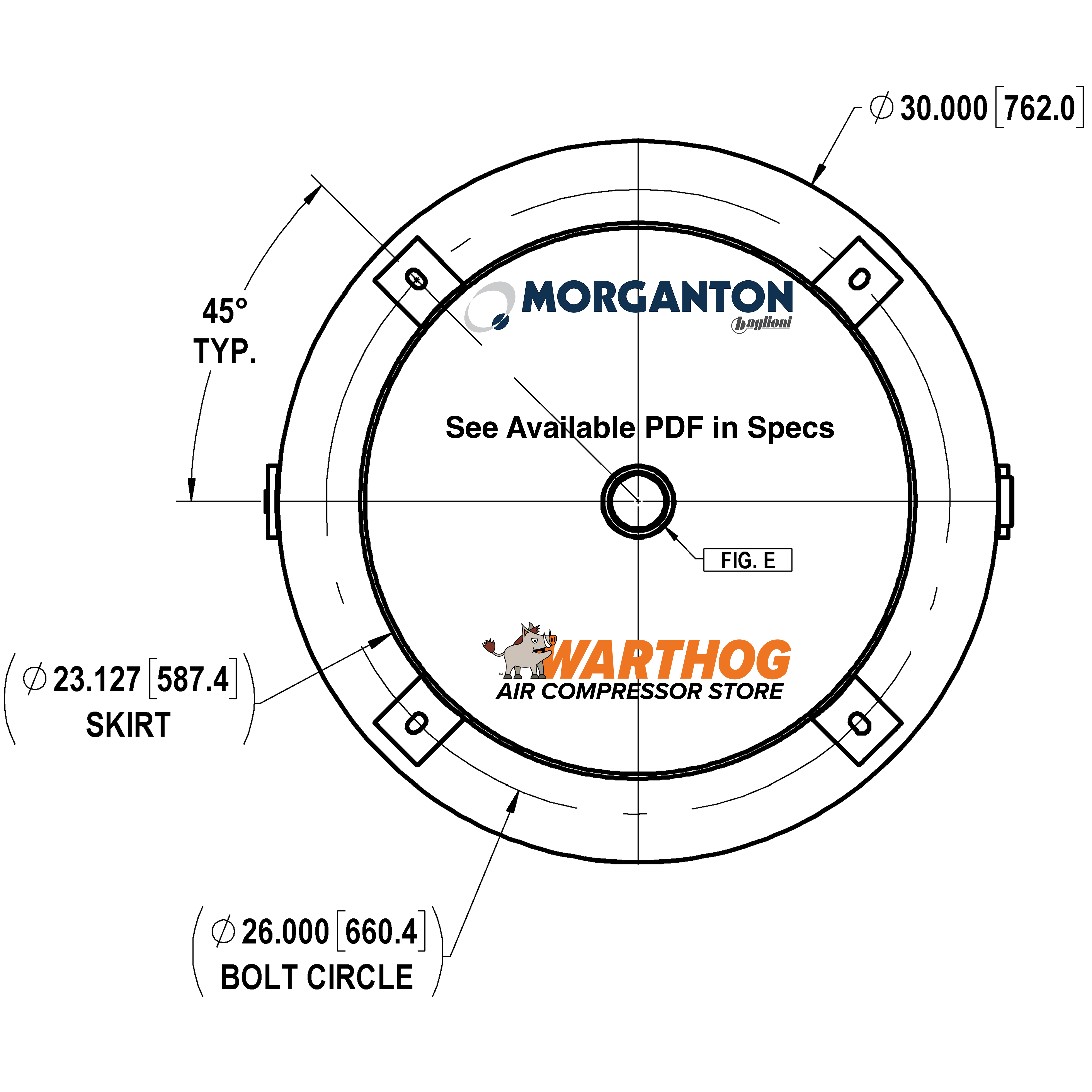 240 Gallon 300 PSI Vertical Air Tank with Base ring by Morganton | VES0009907 - Grey Primer