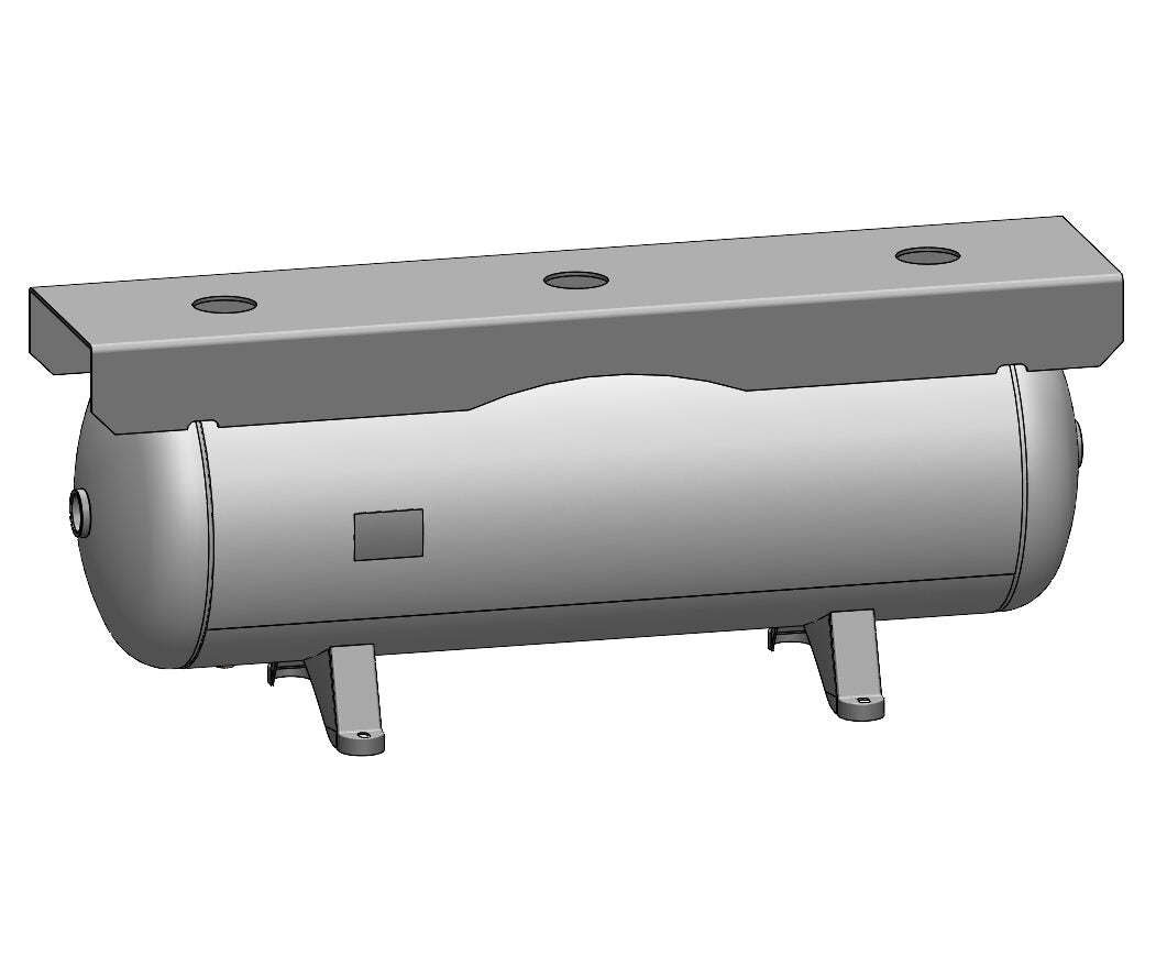 80 Gallon 200 PSI Horizontal Air Tank with Feet+Extended Top plate by Morganton | VES0010251