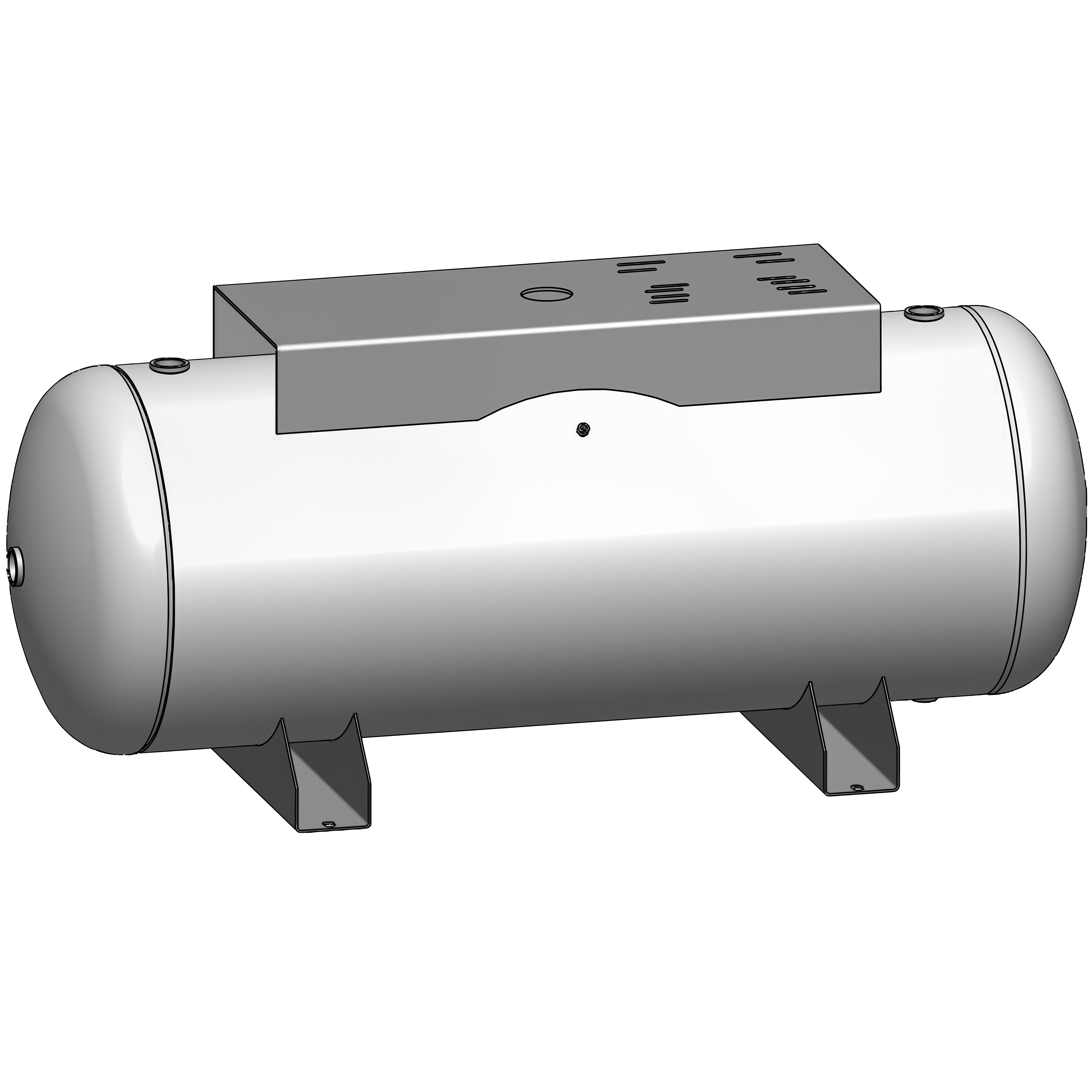 240 Gallon 300 PSI Horizontal Air Tank with Saddle+Top plate by Morganton | VES0010449