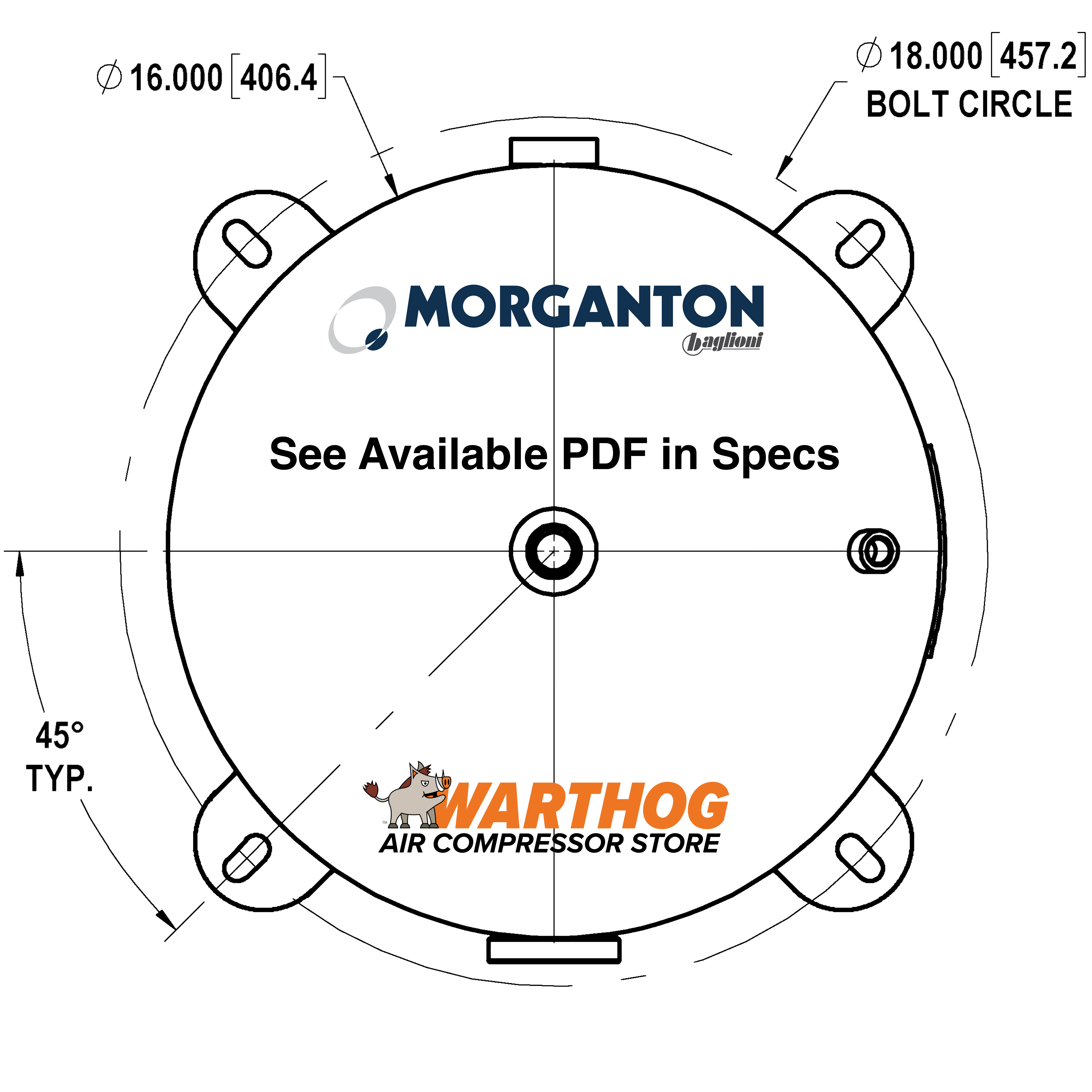 30 Gallon 200 PSI Vertical Air Tank with Feet by Morganton | VES04759