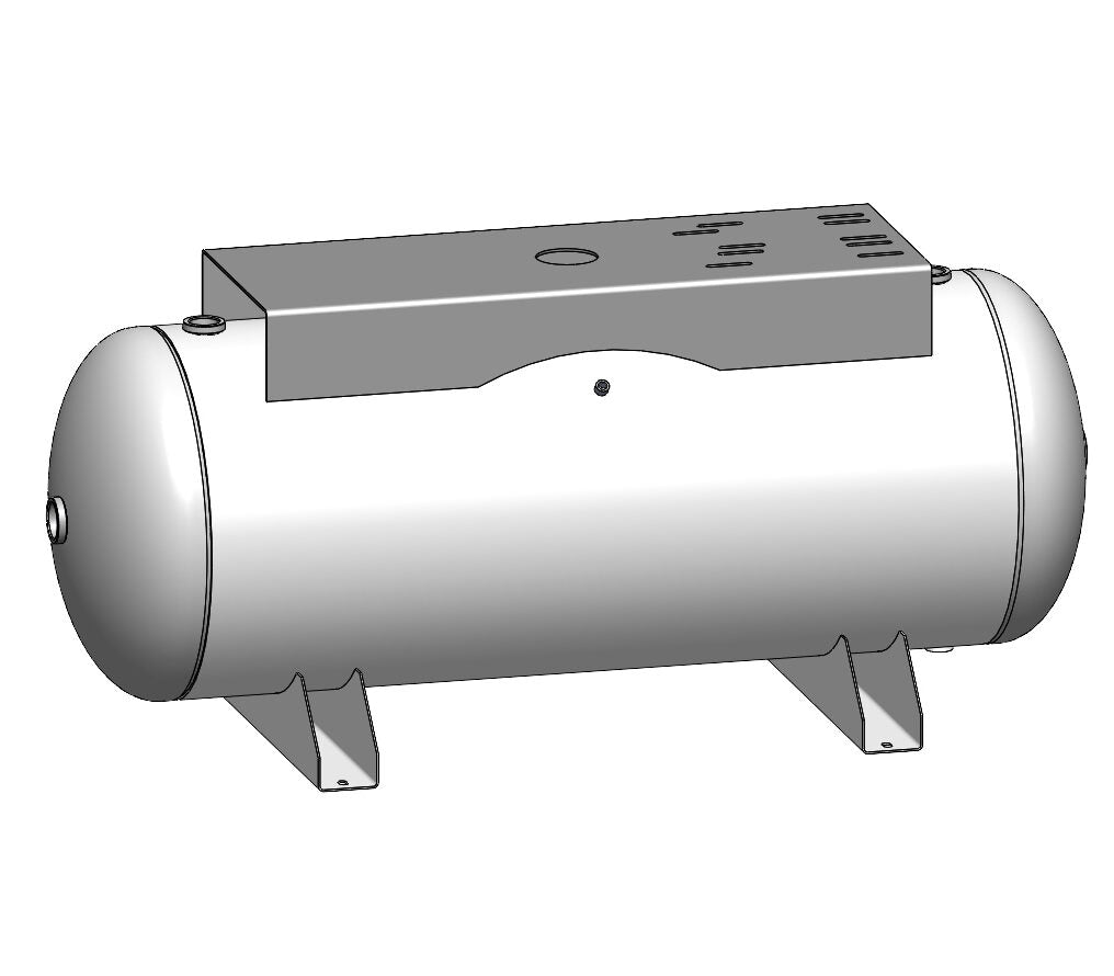 120 Gallon 200 PSI Horizontal Air Tank with Saddle+Top plate by Morganton | VES04769
