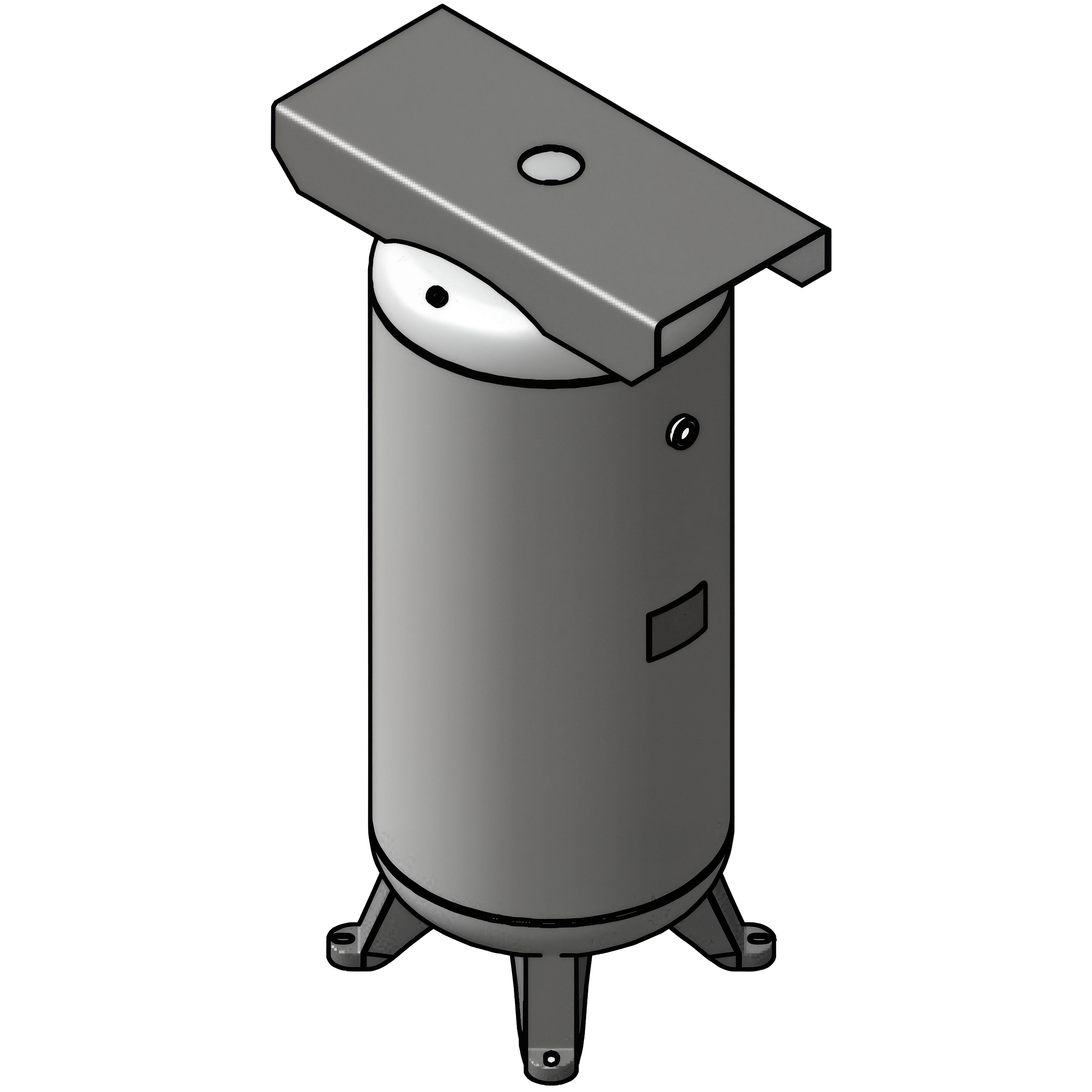 60 Gallon 200 PSI Vertical Air Tank with Feet+Top plate by Morganton | VES04772