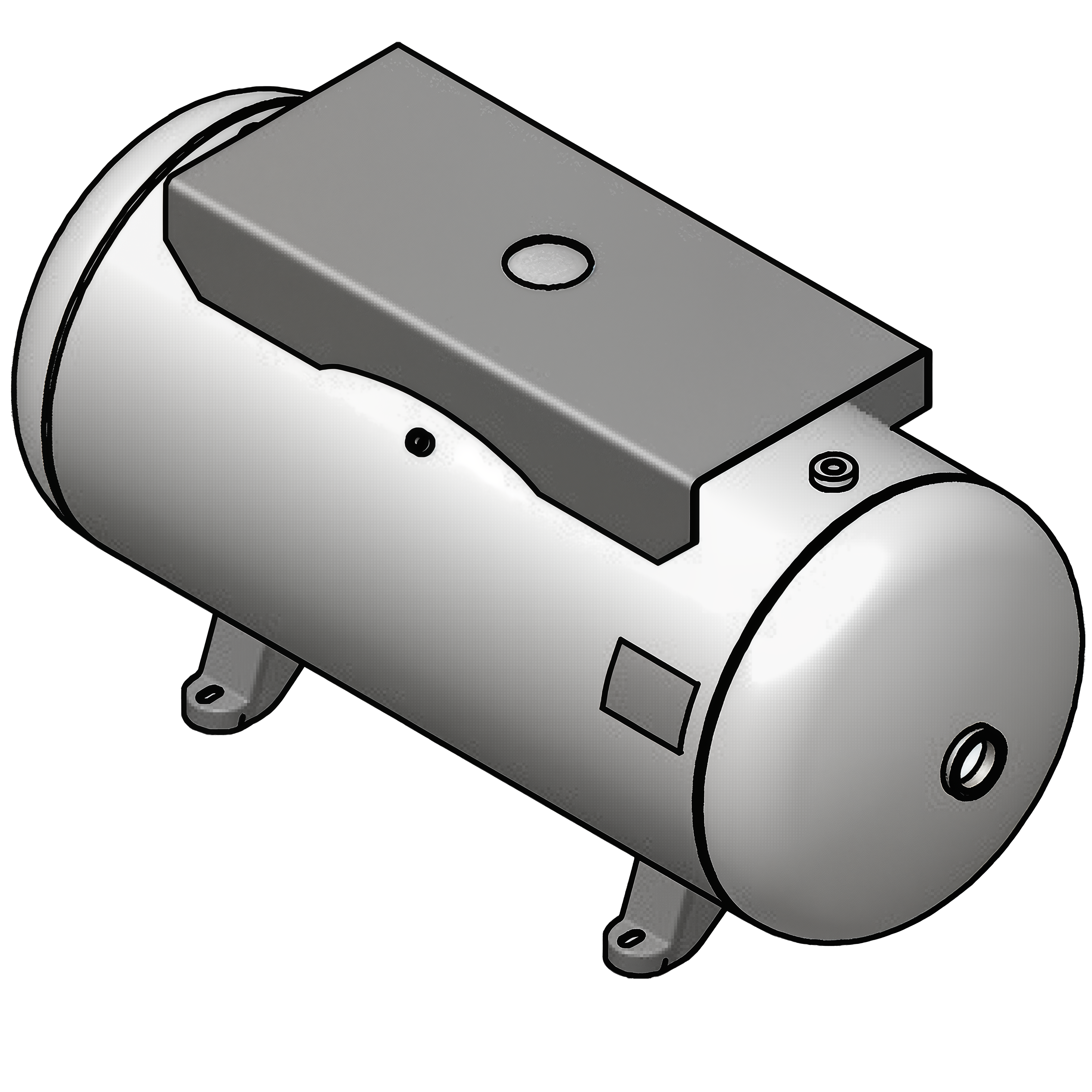 60 Gallon 200 PSI Horizontal Air Tank with Feet+Top plate by Morganton | VES04774