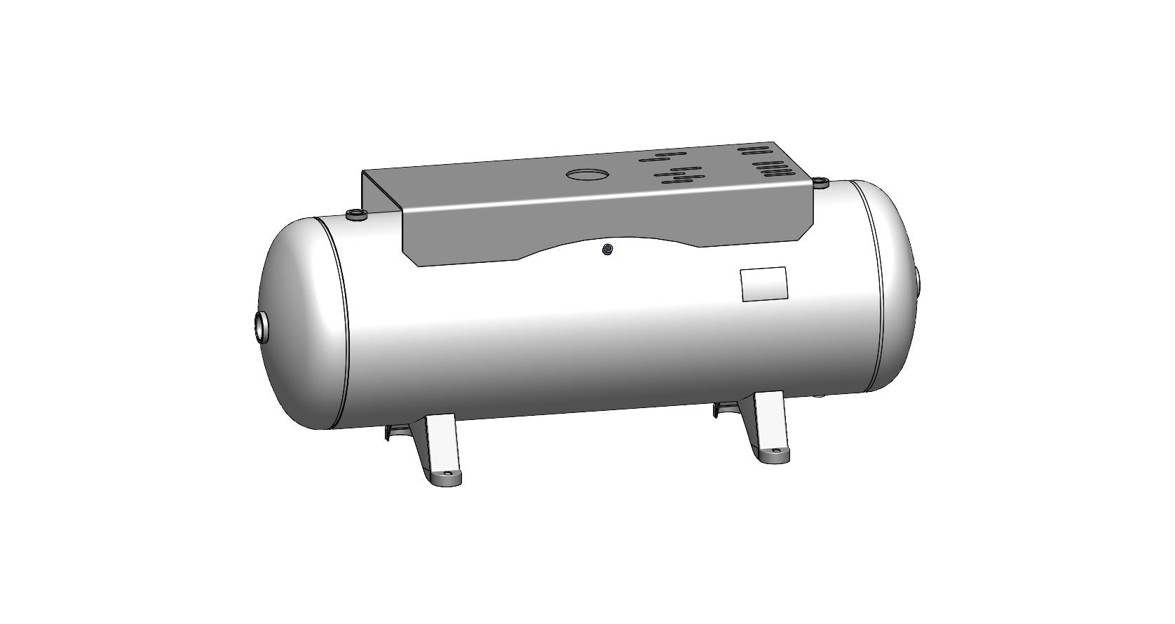 80 Gallon 200 PSI Horizontal Air Tank with Feet+top plate by Morganton | VES04781