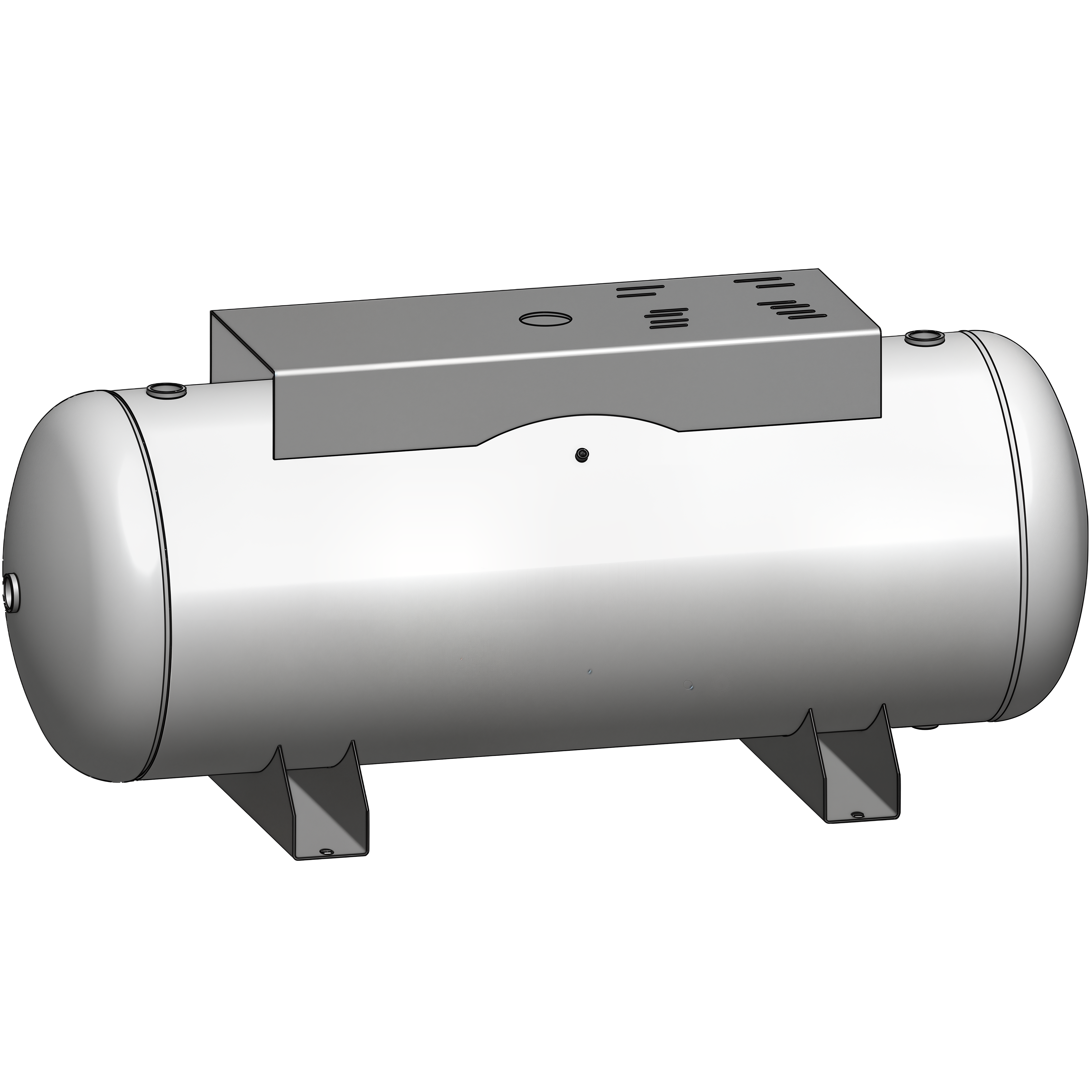 240 Gallon 200 PSI Horizontal Air Tank with Saddle+Top plate by Morganton | VES04792