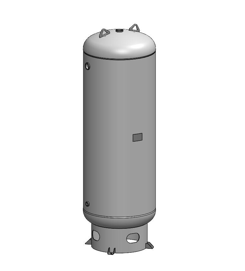 240 Gallon 300 PSI Vertical Air Tank with Base ring by Morganton | VES0009907 - Grey Primer