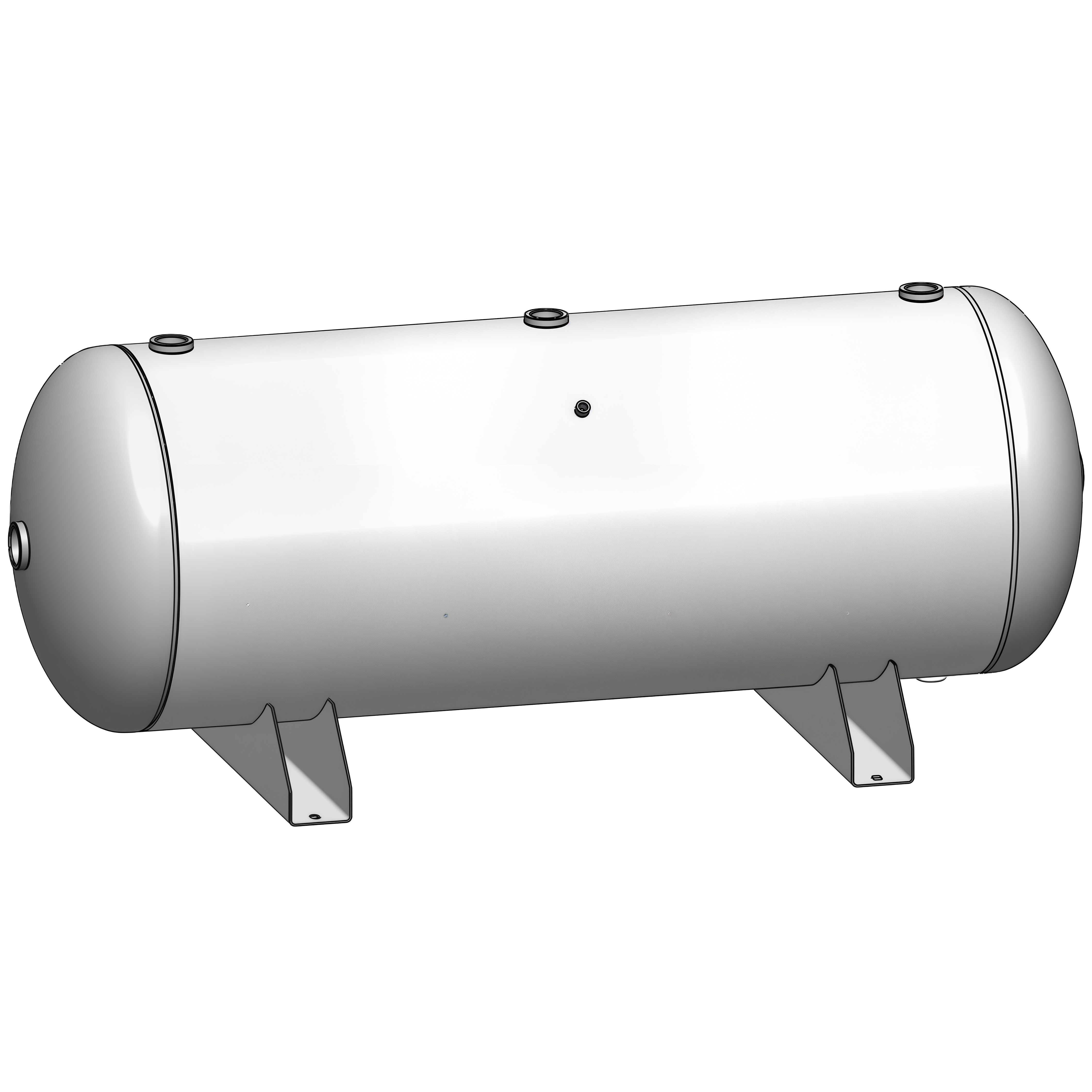 120 Gallon 200 PSI Horizontal Air Tank with Saddle by Morganton | VES04863