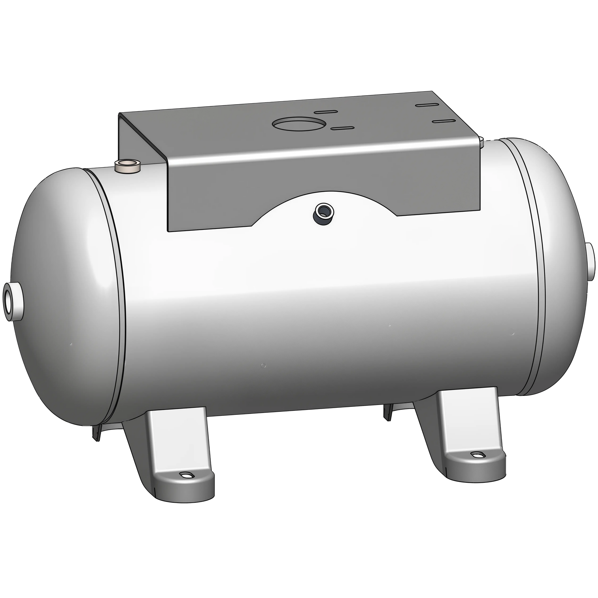 12 Gallon 200 PSI Horizontal Air Tank with Feet+Top plate by Morganton | VES05198 Morganton