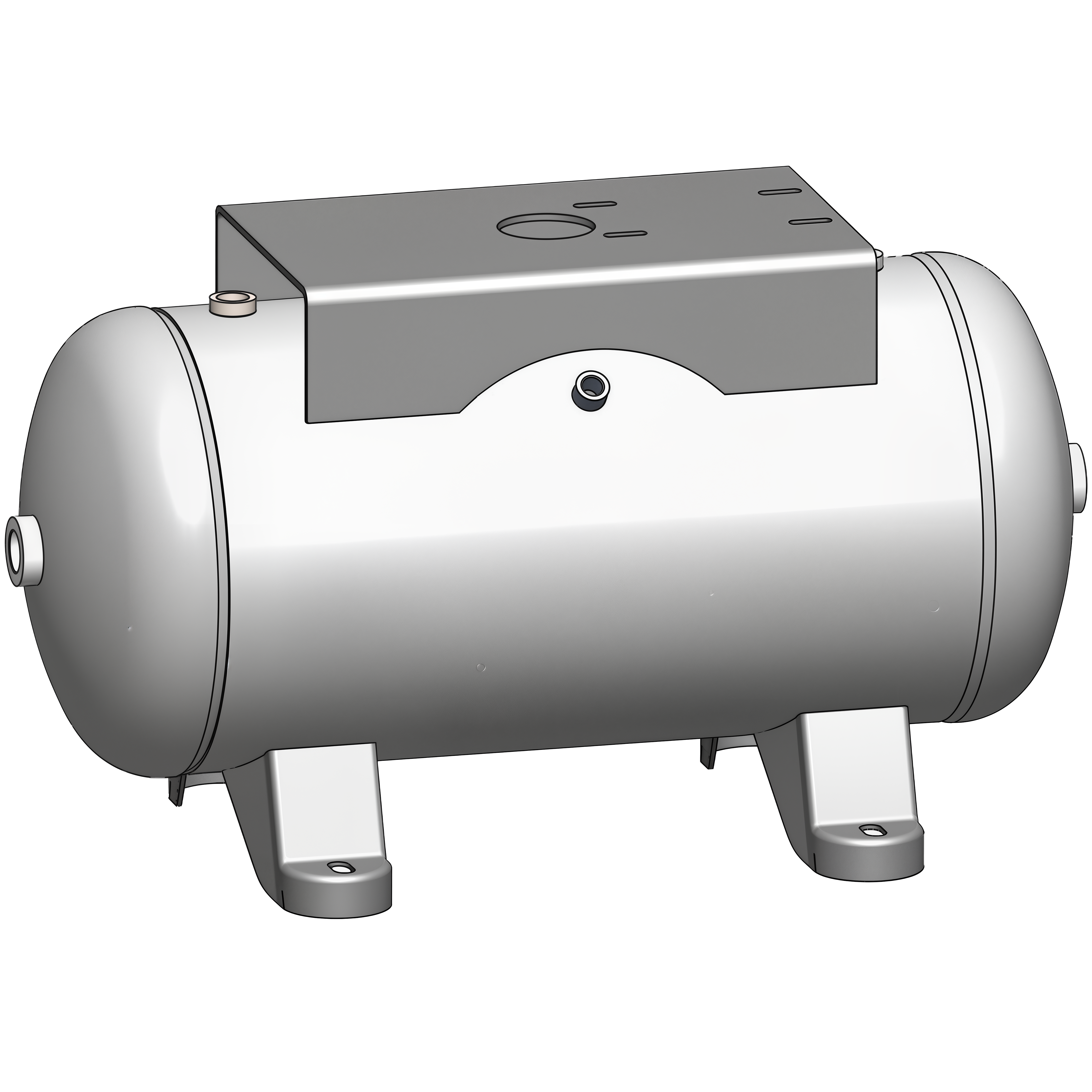 12 Gallon 200 PSI Horizontal Air Tank with Feet+Top plate by Morganton | VES05198