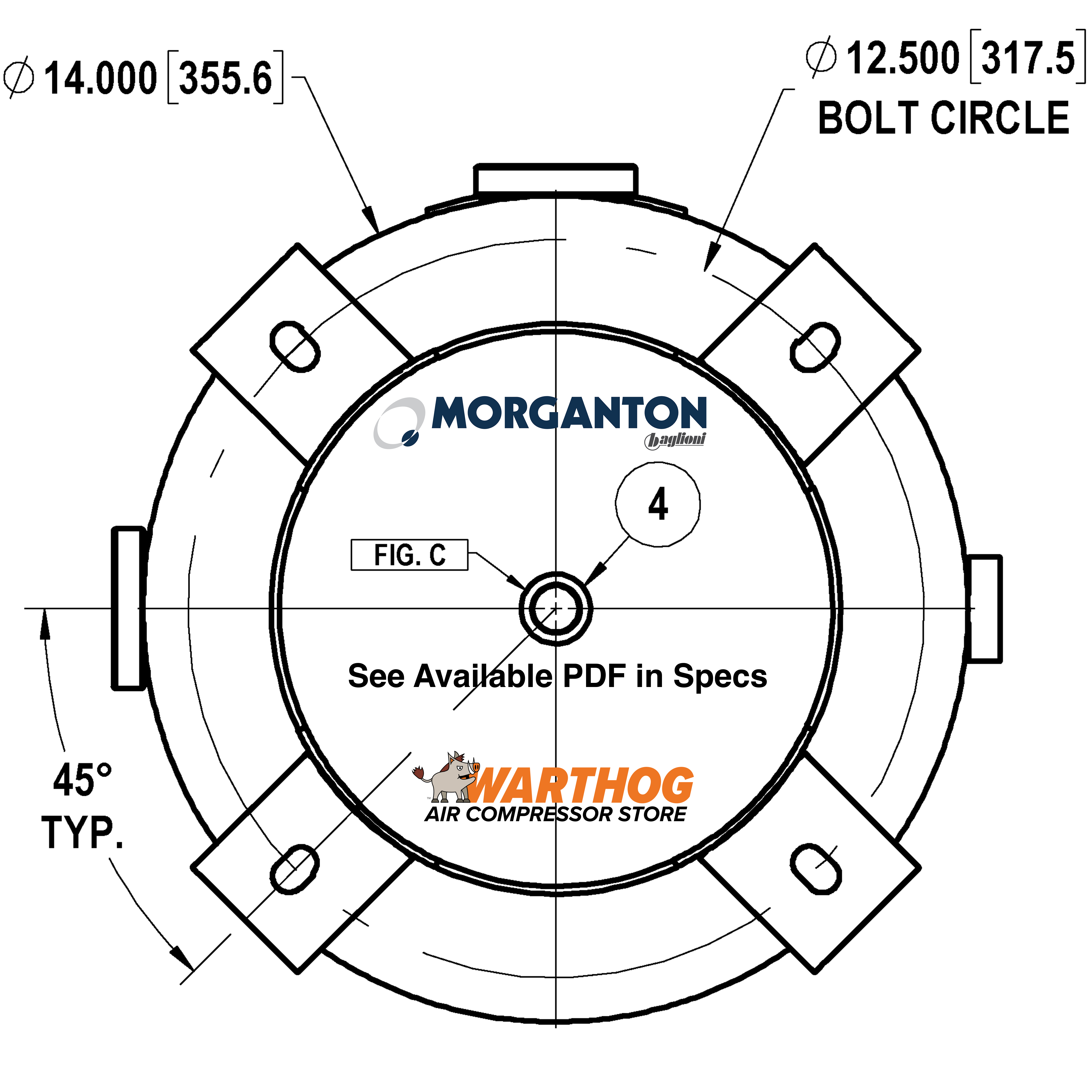 20 Gallon 200 PSI Vertical Air Tank with Feet by Morganton | VES08573