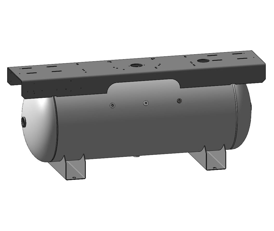 120 Gallon 200 PSI Horizontal Air Tank with Saddle+Extended Top plate by Morganton | VES09206