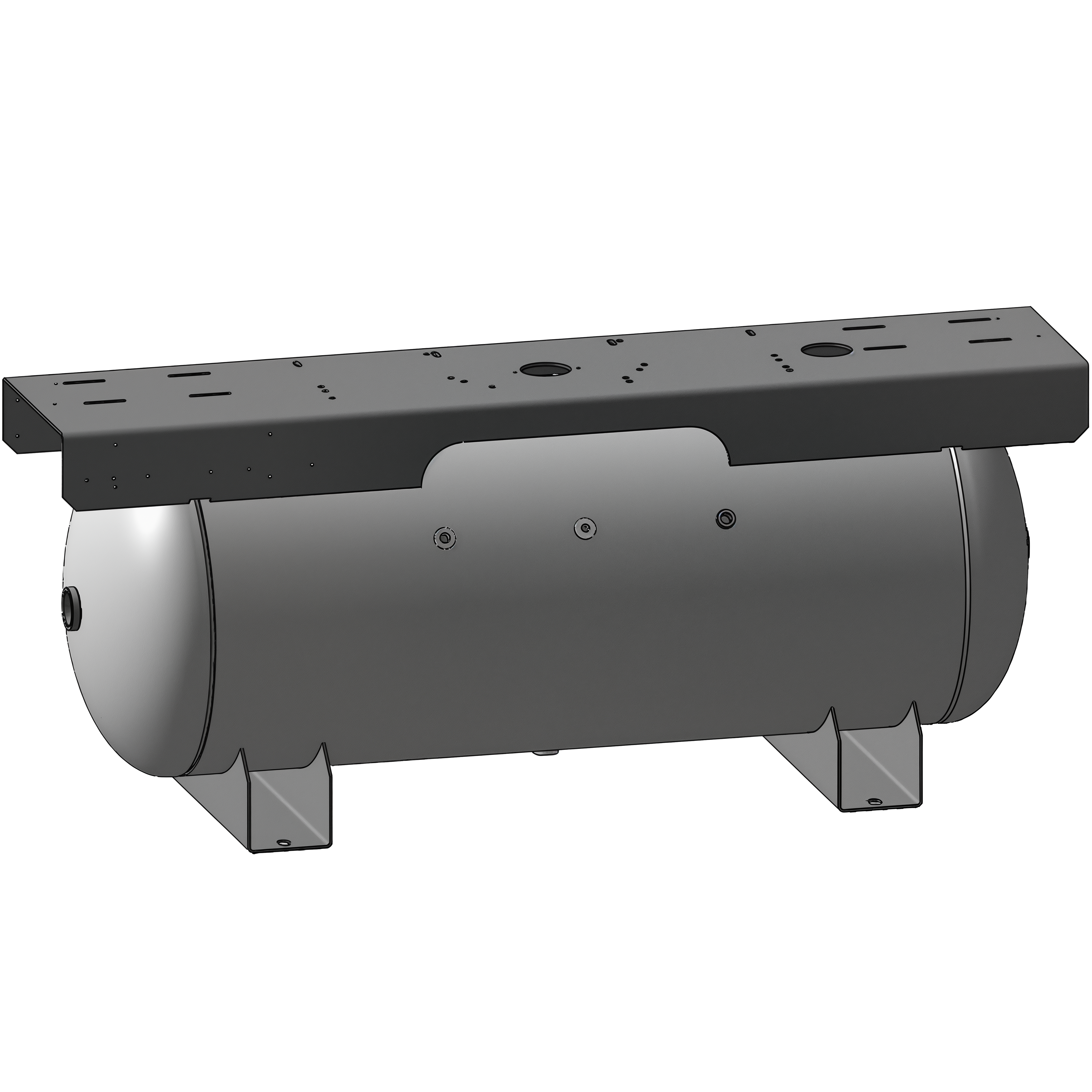 120 Gallon 200 PSI Horizontal Air Tank with Saddle+Extended Top plate by Morganton | VES09206