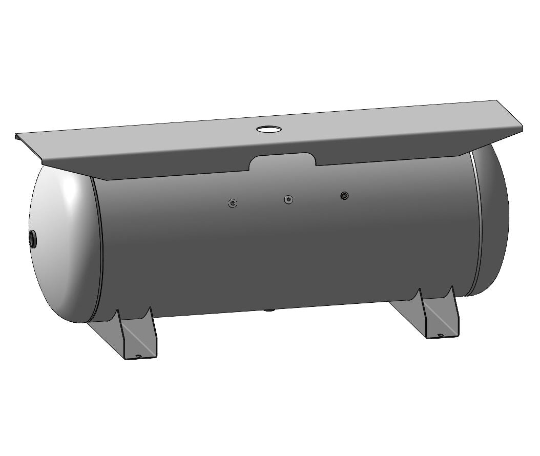 240 Gallon 200 PSI Horizontal Air Tank with Saddle+Extended Top plate by Morganton | VES09207