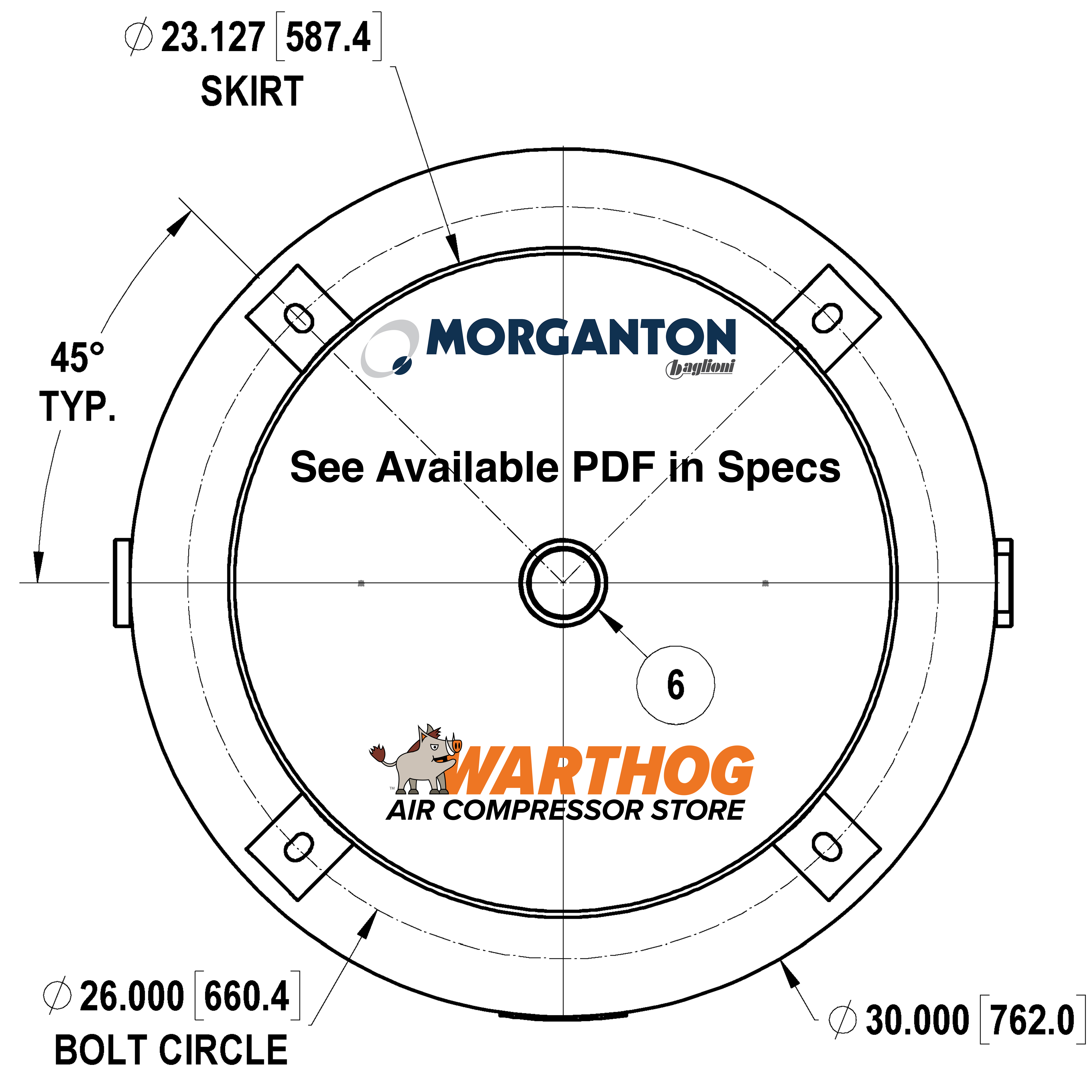 200 Gallon 200 PSI Vertical Air Tank with Base ring by Morganton | VES09298