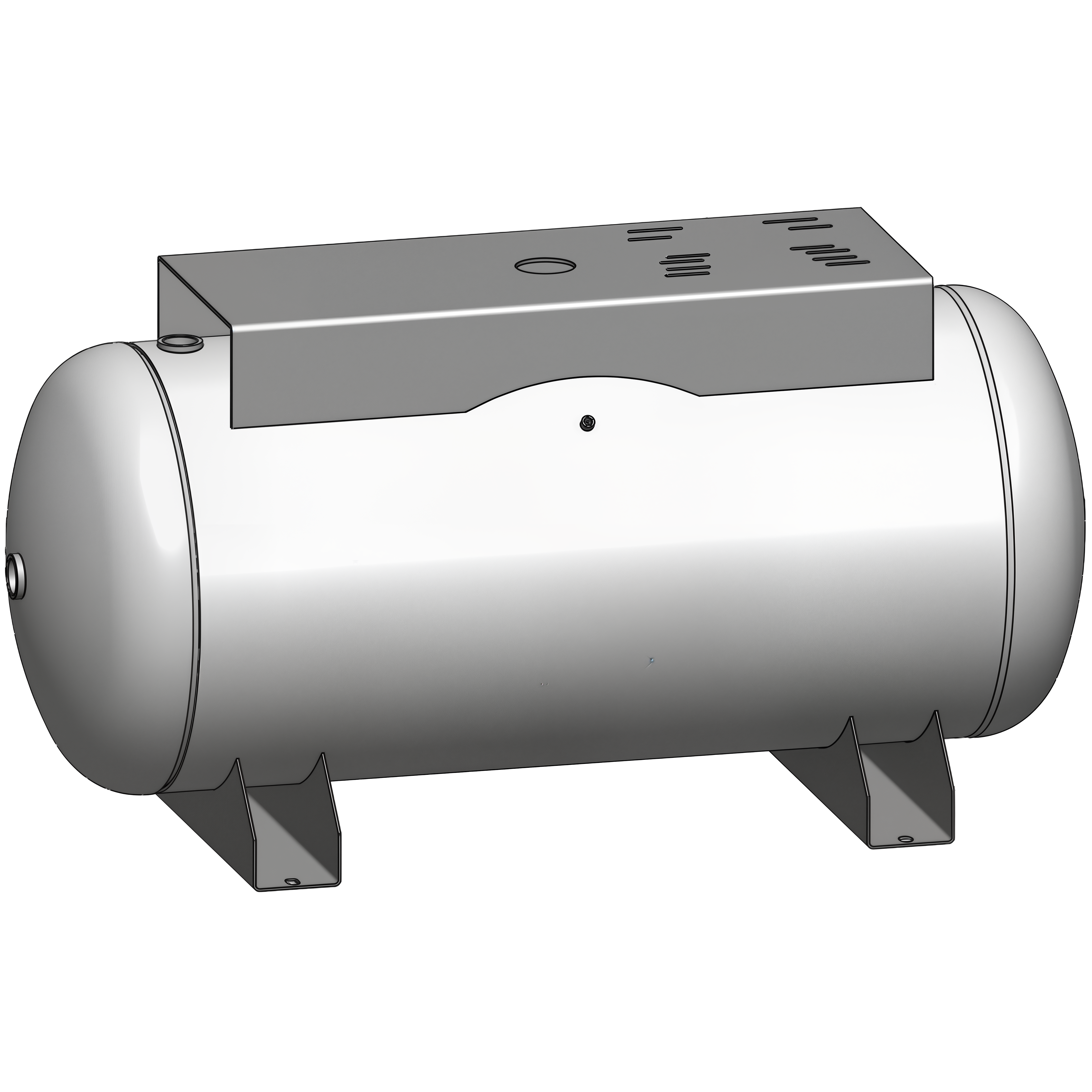 200 Gallon 200 PSI Horizontal Air Tank with Saddle+Top plate by Morganton | VES09300