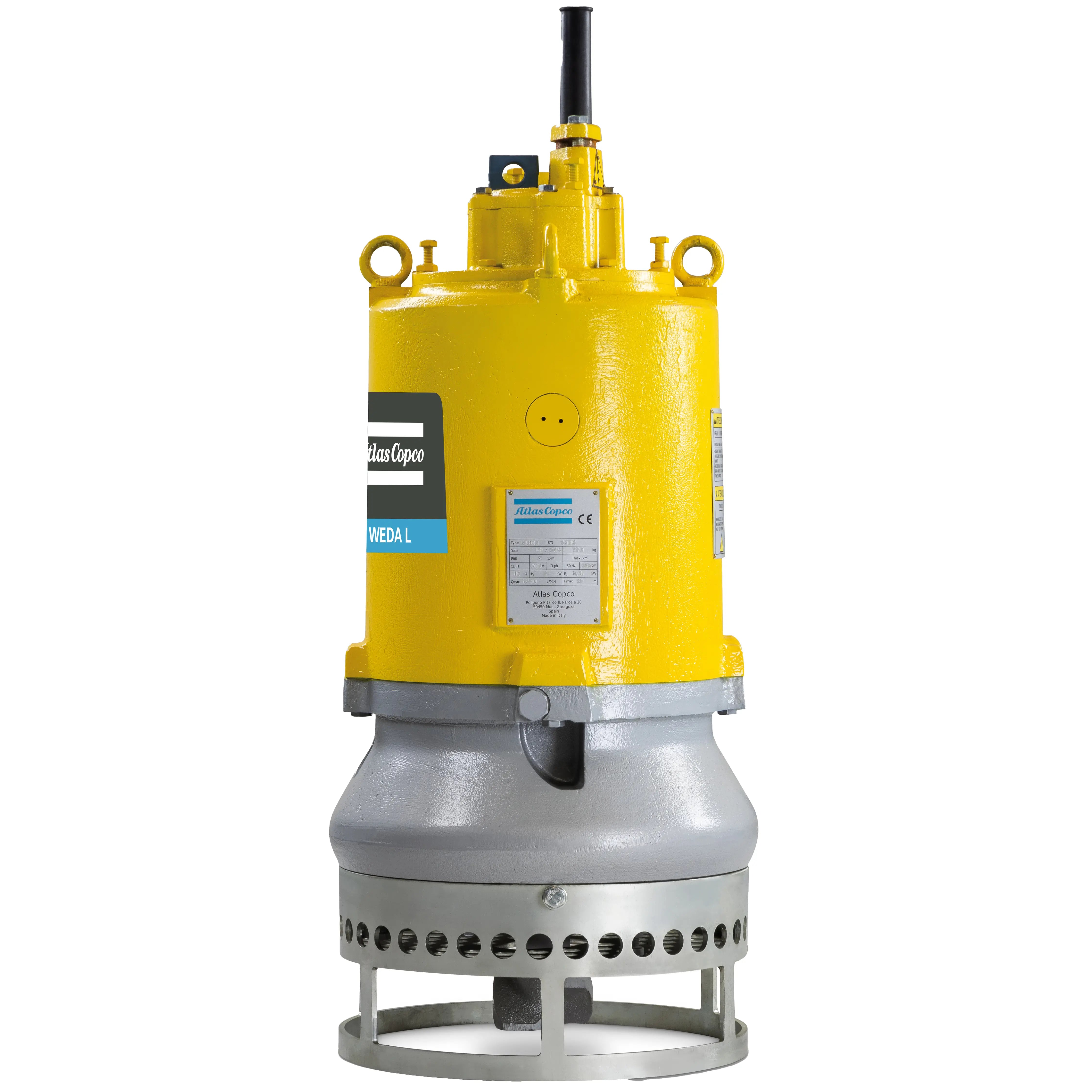 Atlas Copco WEDA L40N | Submersible Slurry Pump — 5 HP, 460V 3-Phase, 220 GPM, 3" Discharge
