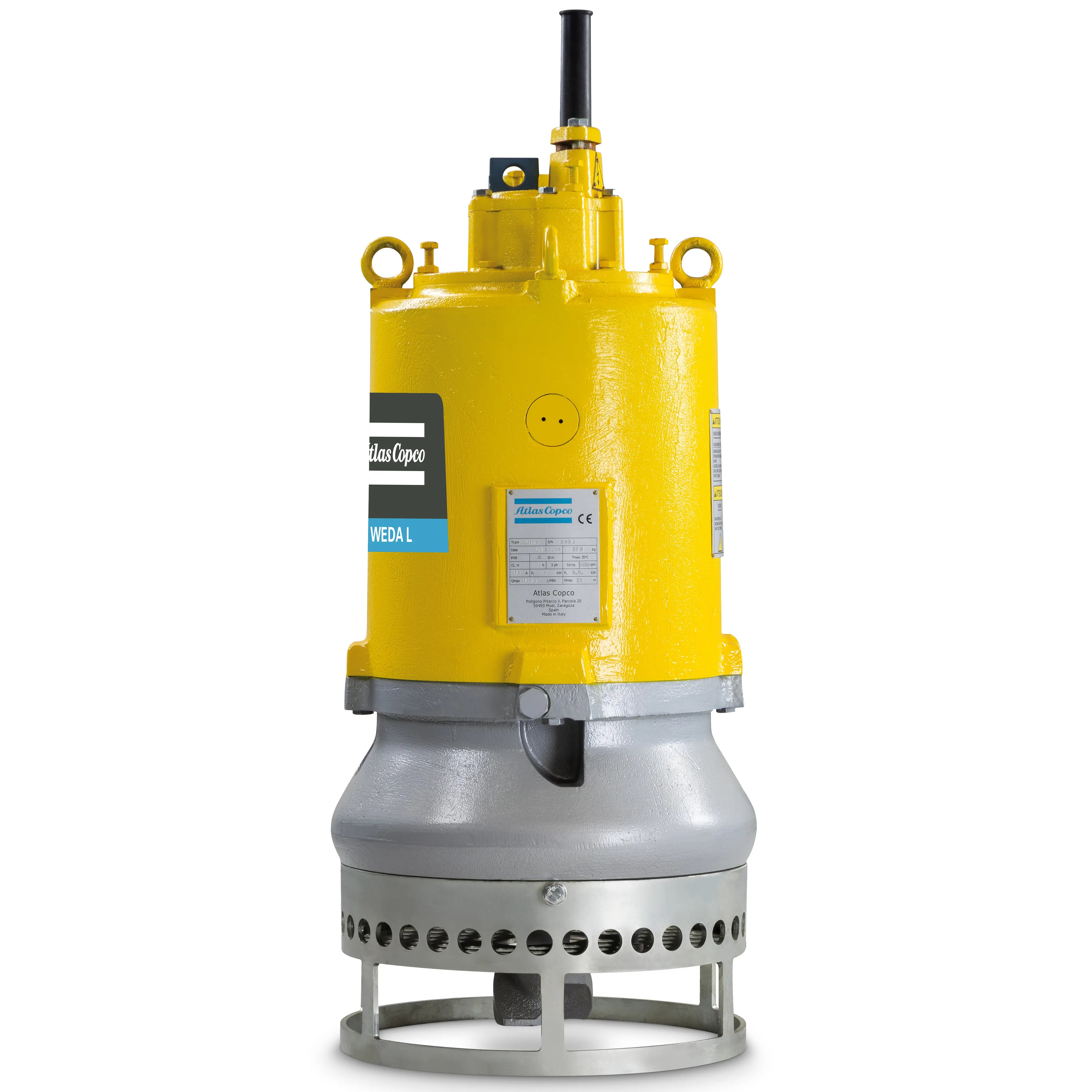 Atlas Copco WEDA L50N | Submersible Slurry Pump — 7.4 HP, 460V 3-Phase, 350 GPM, 4" Discharge