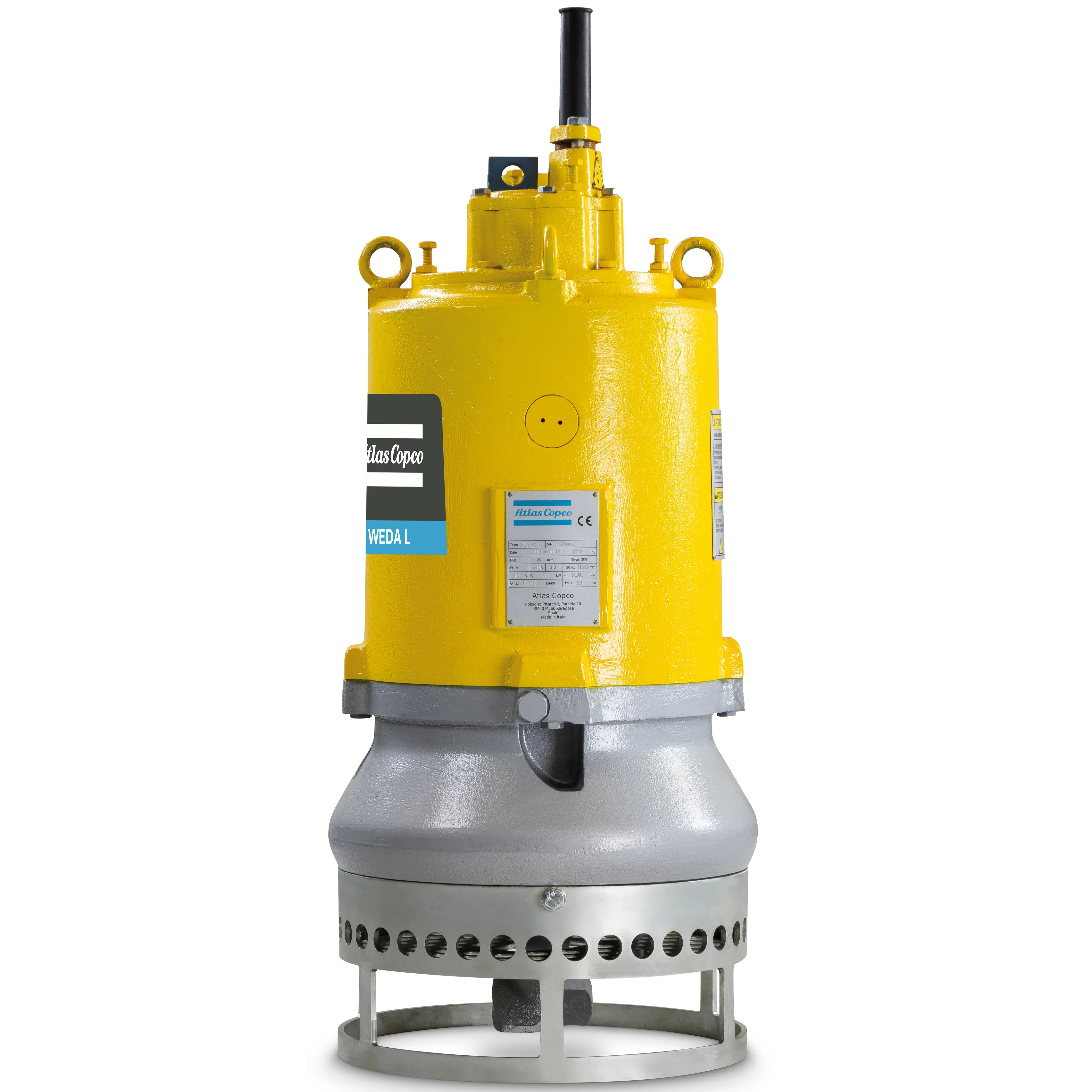 Atlas Copco WEDA L60N | Submersible Slurry Pump — 12.1 HP, 460V 3-Phase, 480 GPM, 4" Discharge