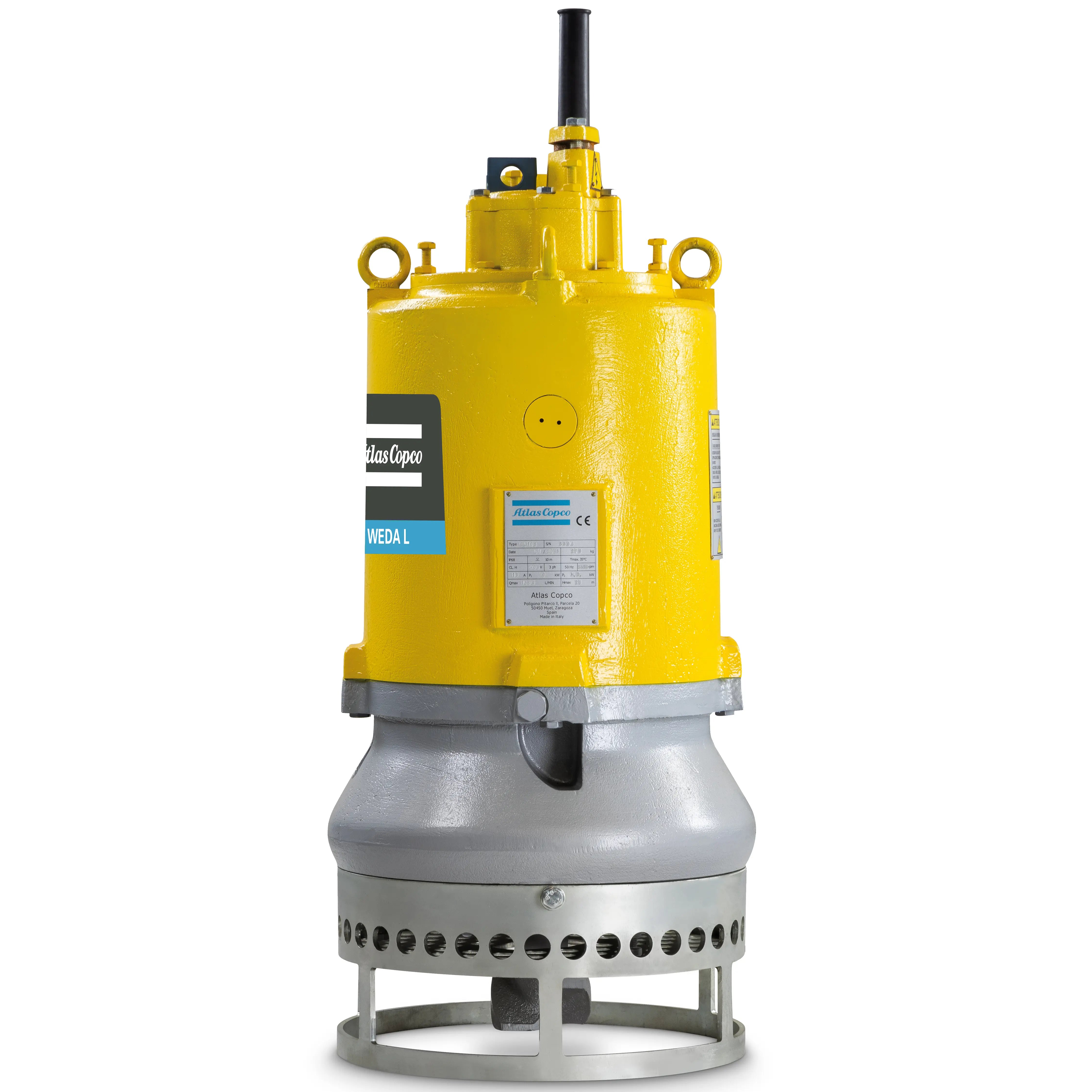 Atlas Copco WEDA L70N | Heavy-Duty Submersible Slurry Pump — 14.8 HP, 460V 3-Phase, 530 GPM, 4" Discharge