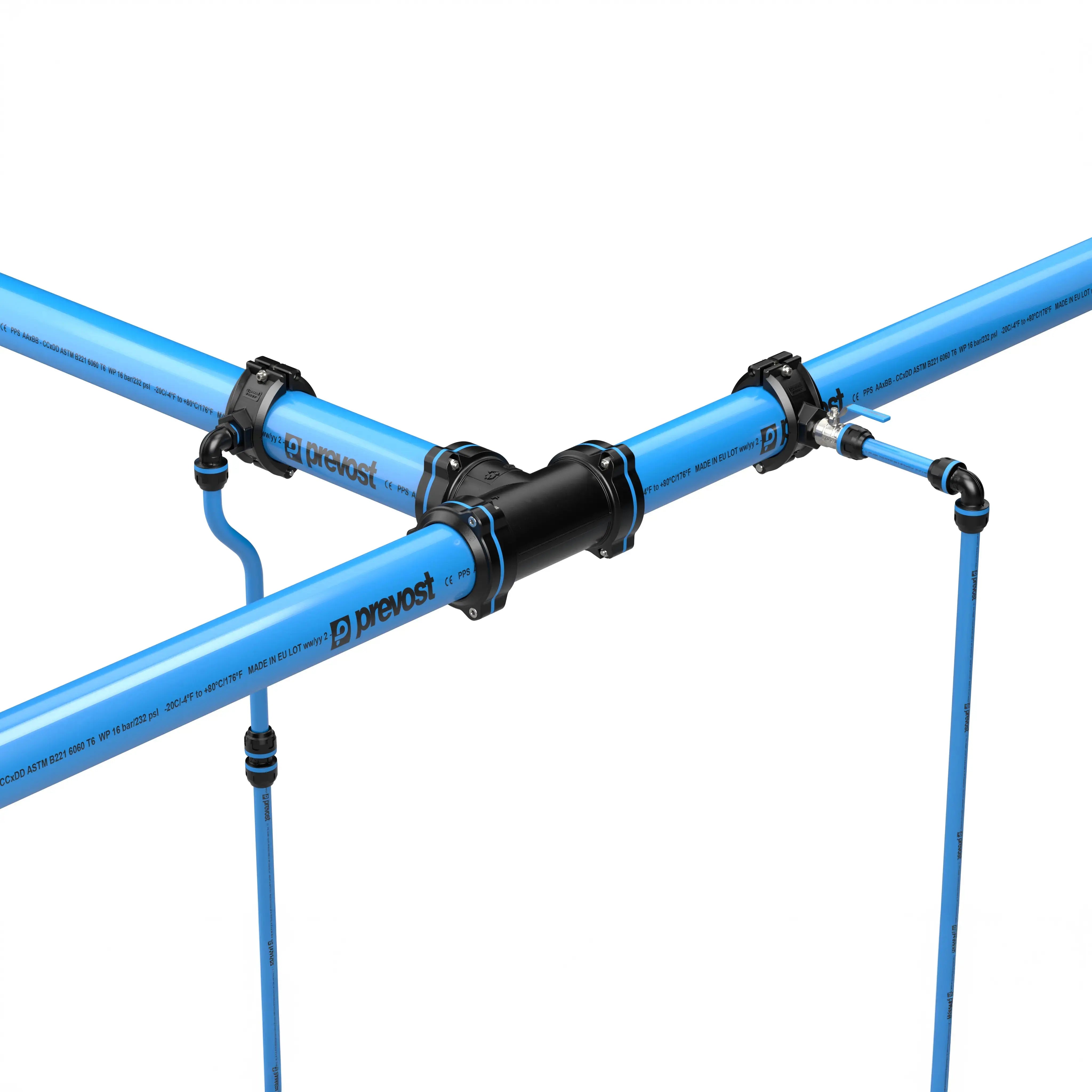 Aluminum Blue Pipe for Compressed Air by Prevost (10 to 18ft)