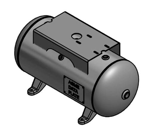 12 Gallon 200PSI Horizontal Air Tank By Samuel with Feet, 9" X 15" top plate | A10024