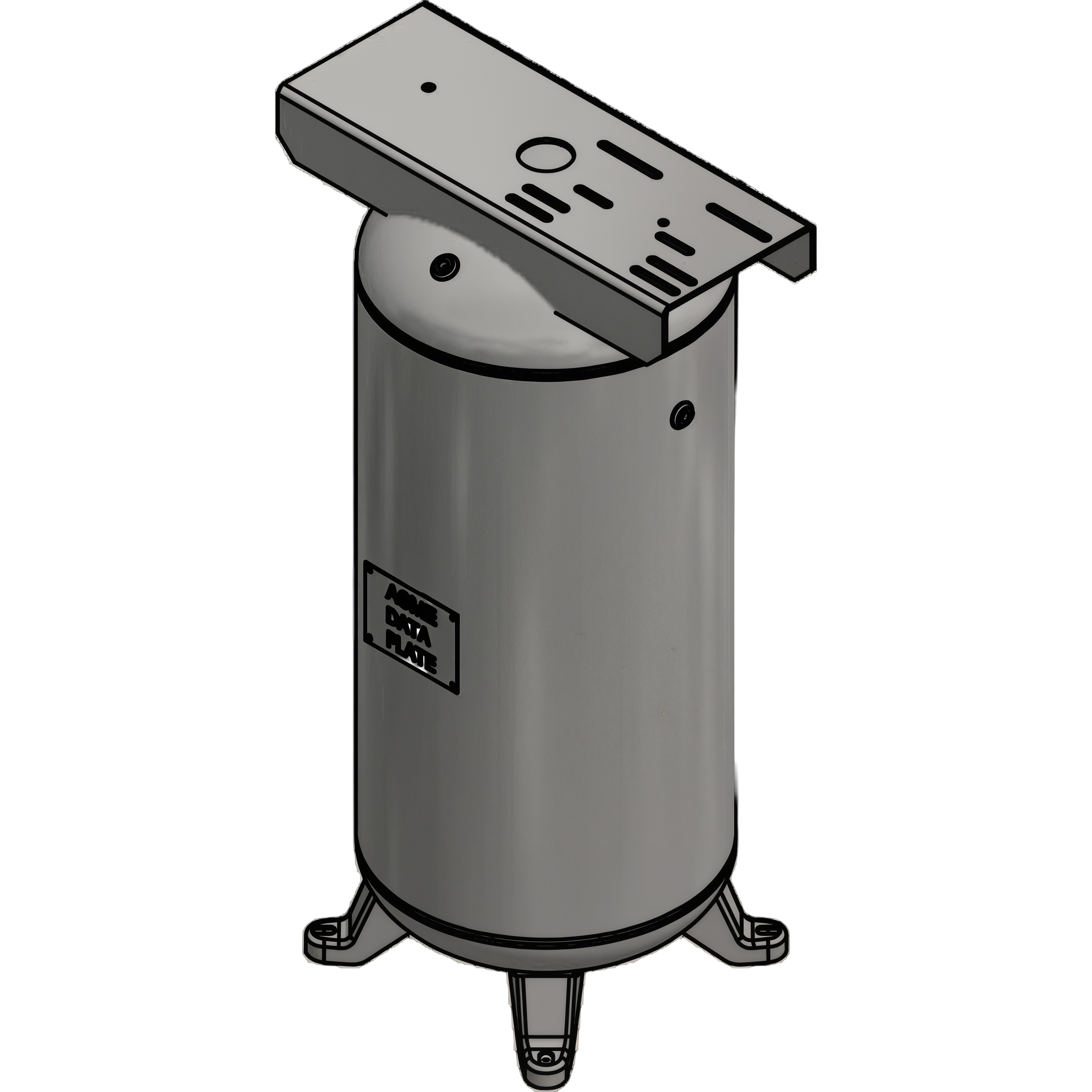 30 Gallon 200PSI Vertical Air Tank By Samuel with 4 feet, 9" X 23" top plate | A10041