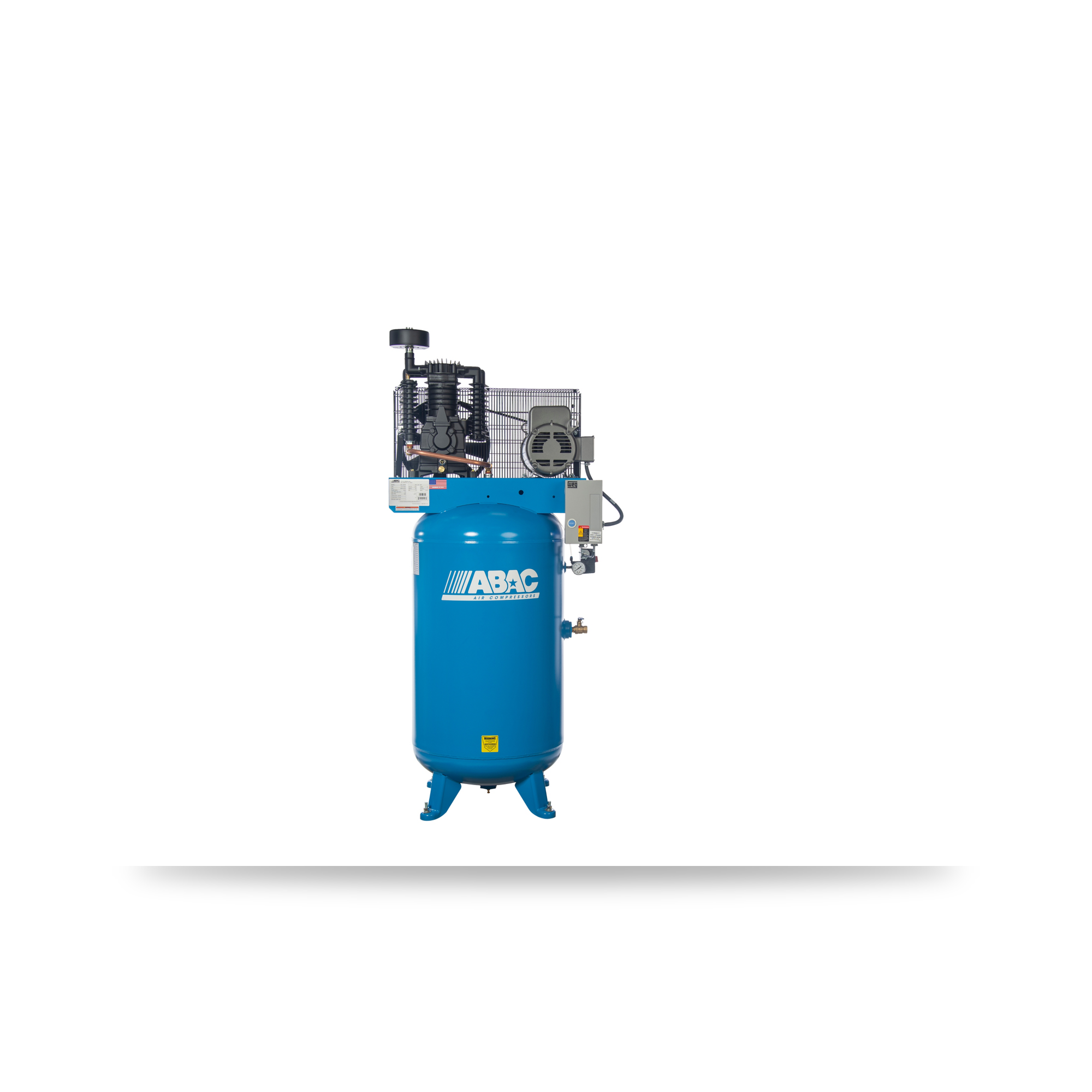 ABAC AB7 VFF series 7.5 HP 80 gallon vertical premium two-stage air compressor