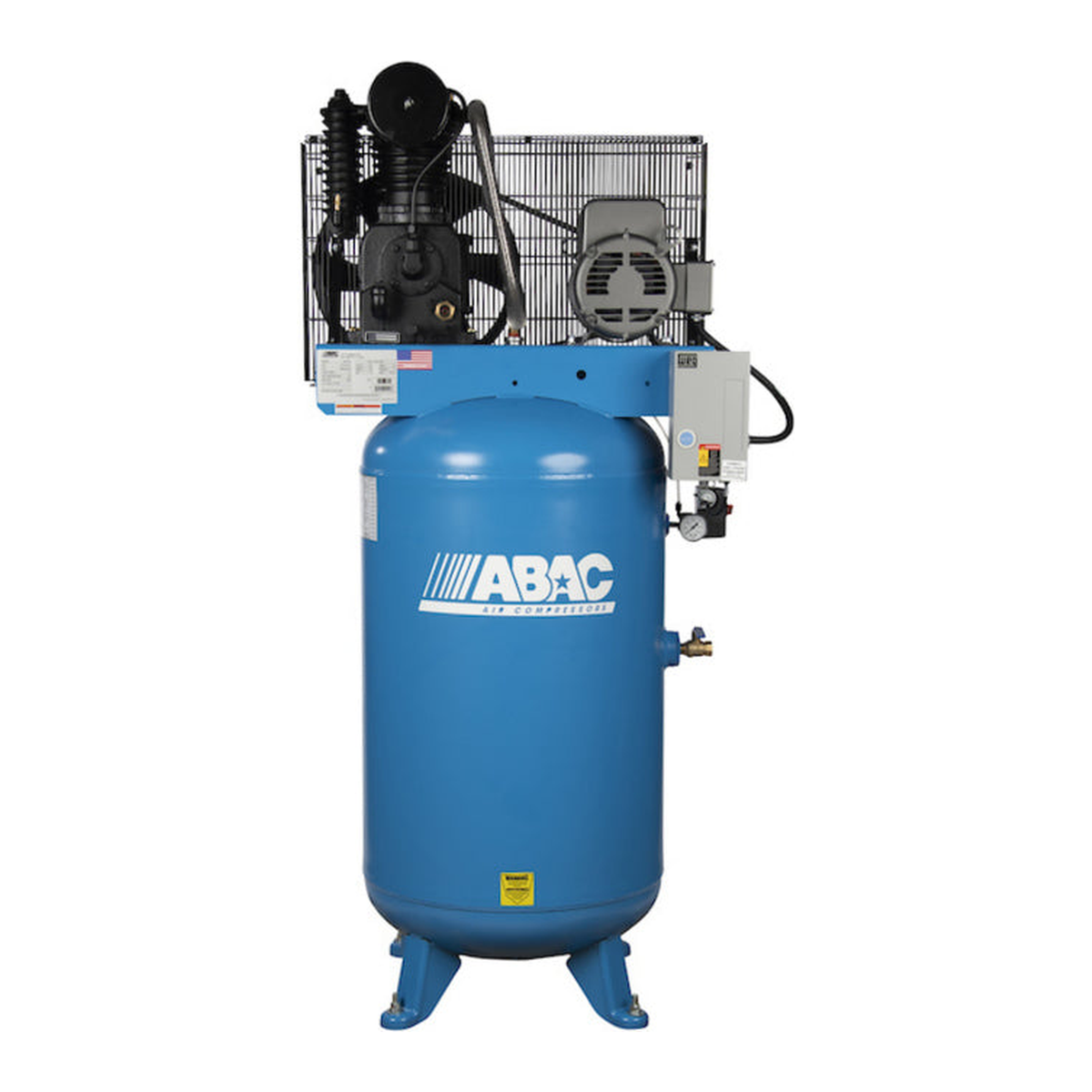 ABAC ABC7 Ironman 7.5 HP 80 gallon vertical two-stage air compressor with C1 cast iron pump