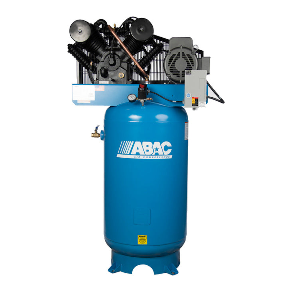 ABAC ABC7 V2 Ironman 7.5 HP 80 gallon vertical two-stage air compressor with C2 cast iron pump