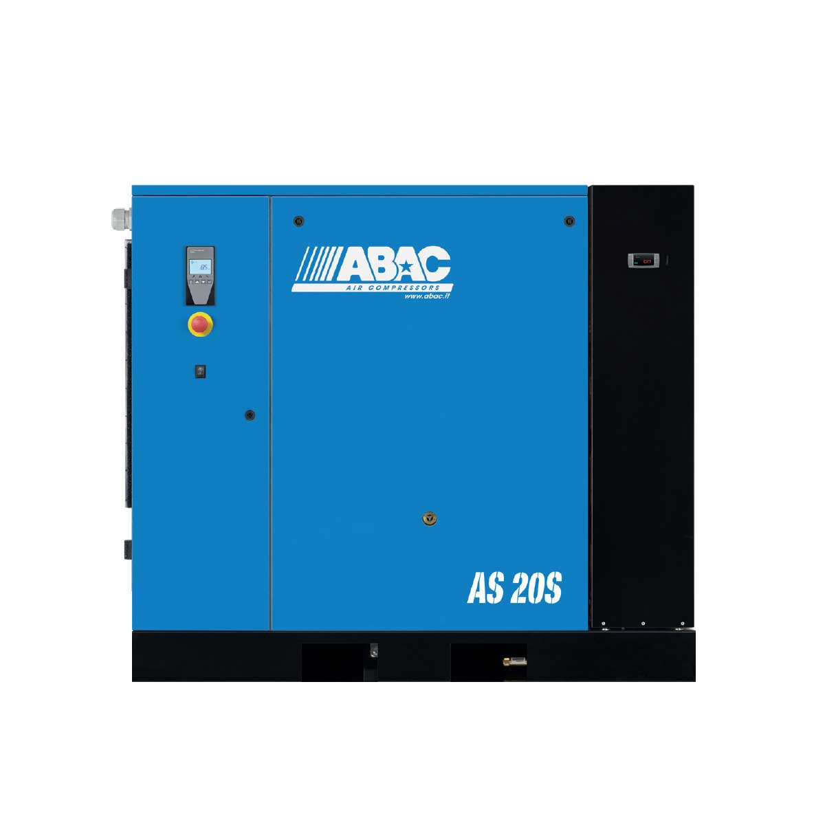 ABAC AS-20S503BMD 20 HP rotary screw air compressor, base mount with integrated refrigerated dryer, 150 PSI