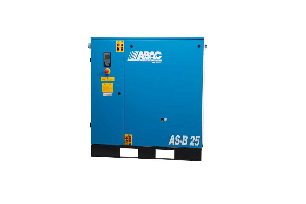 ABAC AS-B 25 rotary screw air compressor, base mount with integrated dryer