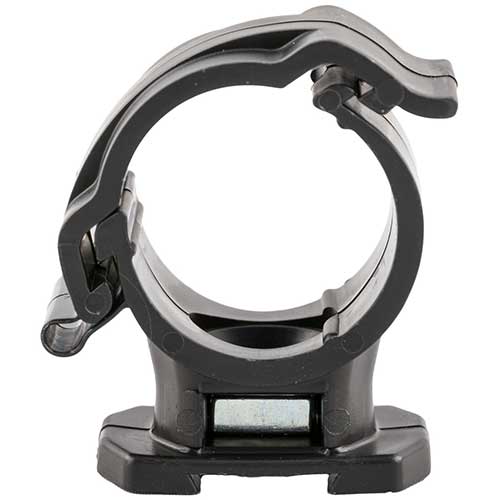 Champion Quick-Lock snap-in pipe clamp bracket with mounting base