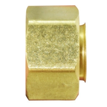 Brass captive sleeve nut for compression fittings