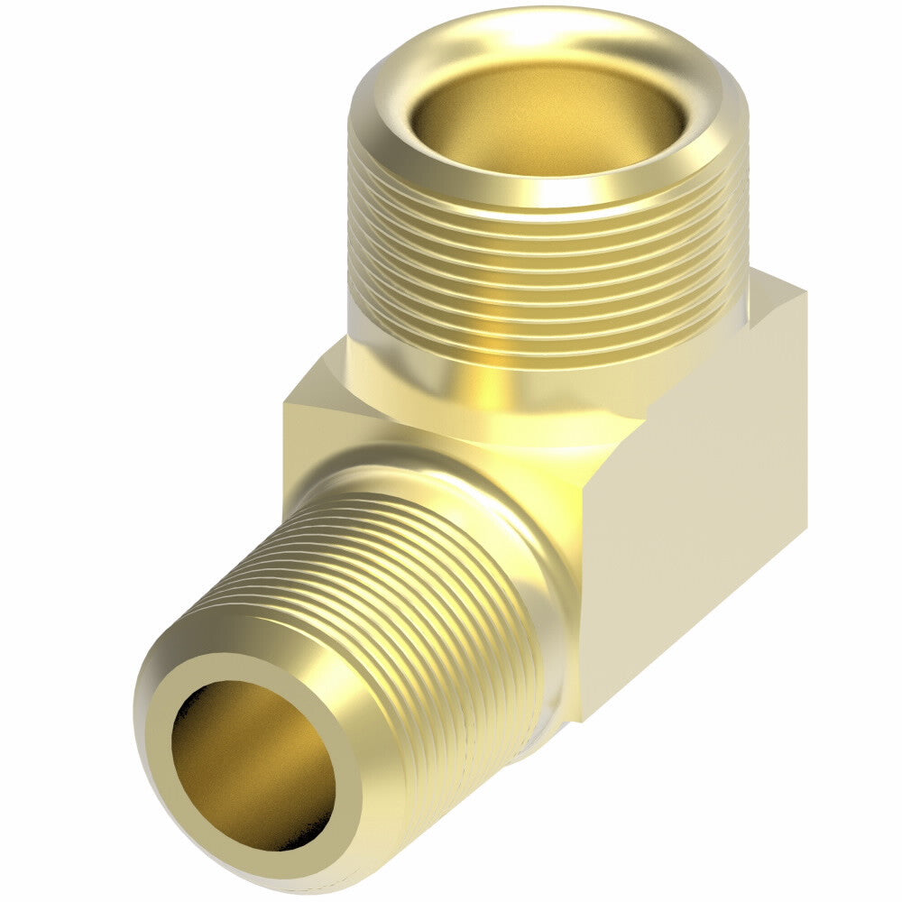 Brass 90 degree compression elbow, tube OD by male NPT fitting