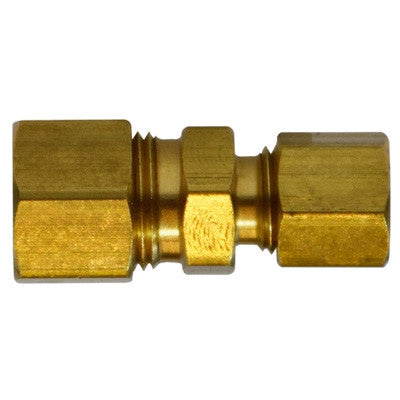 Brass compression reducing union tube fitting