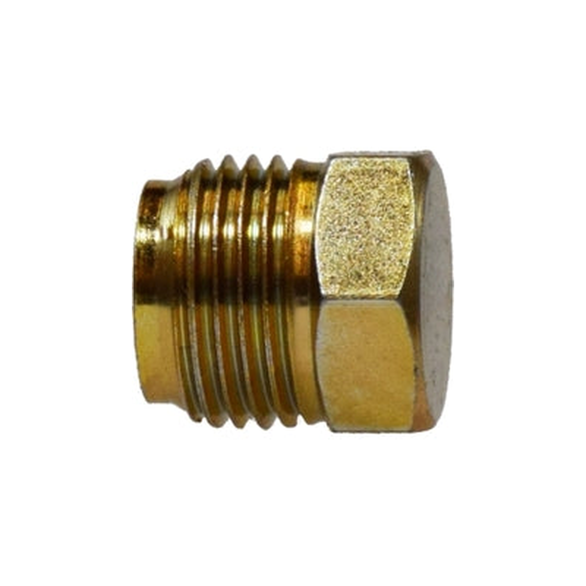 Brass inverted flare plug, SAE J512 45-degree flare fitting
