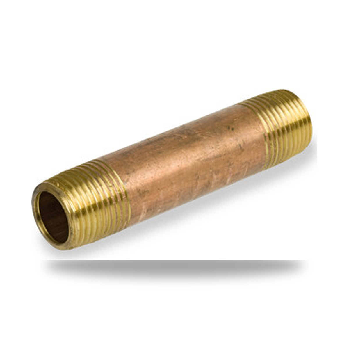 Brass long pipe nipple, 1/4 inch MNPT fully threaded both ends